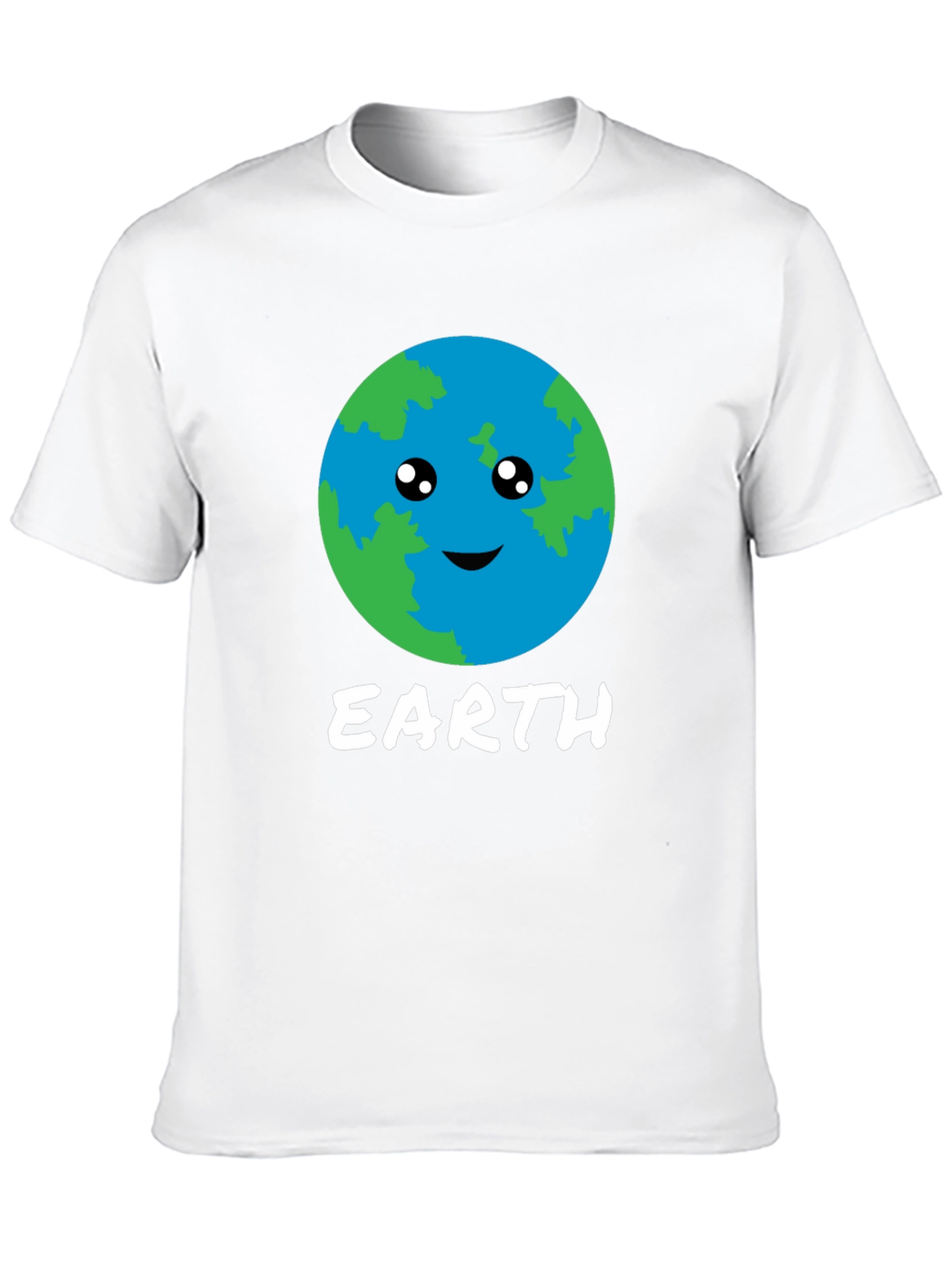 Cute Earth Graphic Black T-Shirt