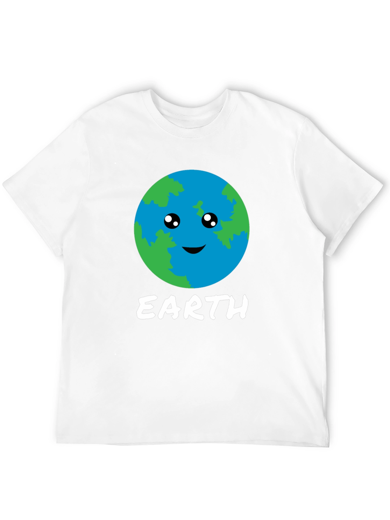 Cute Earth Graphic Black T-Shirt