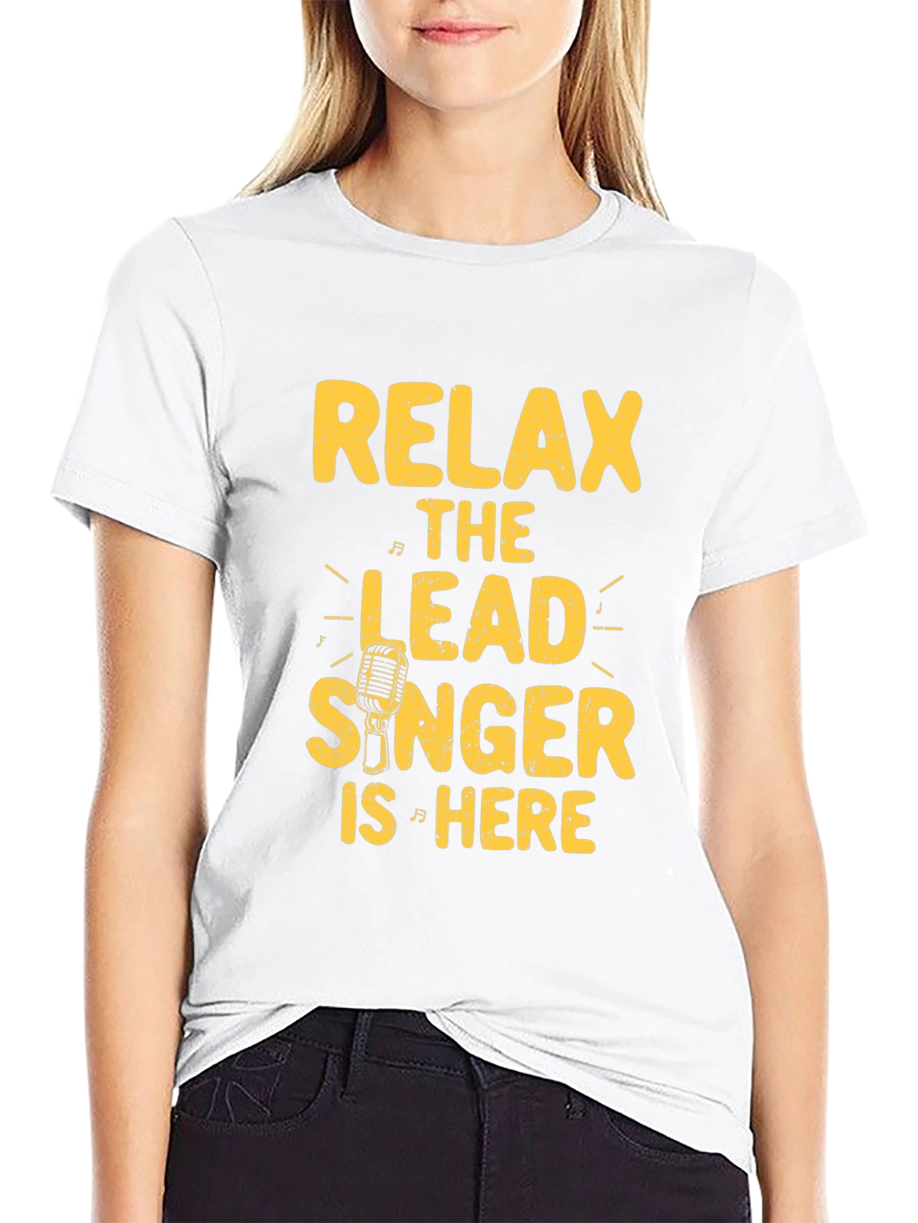 Relax Lead Singer Here Black Graphic Tee