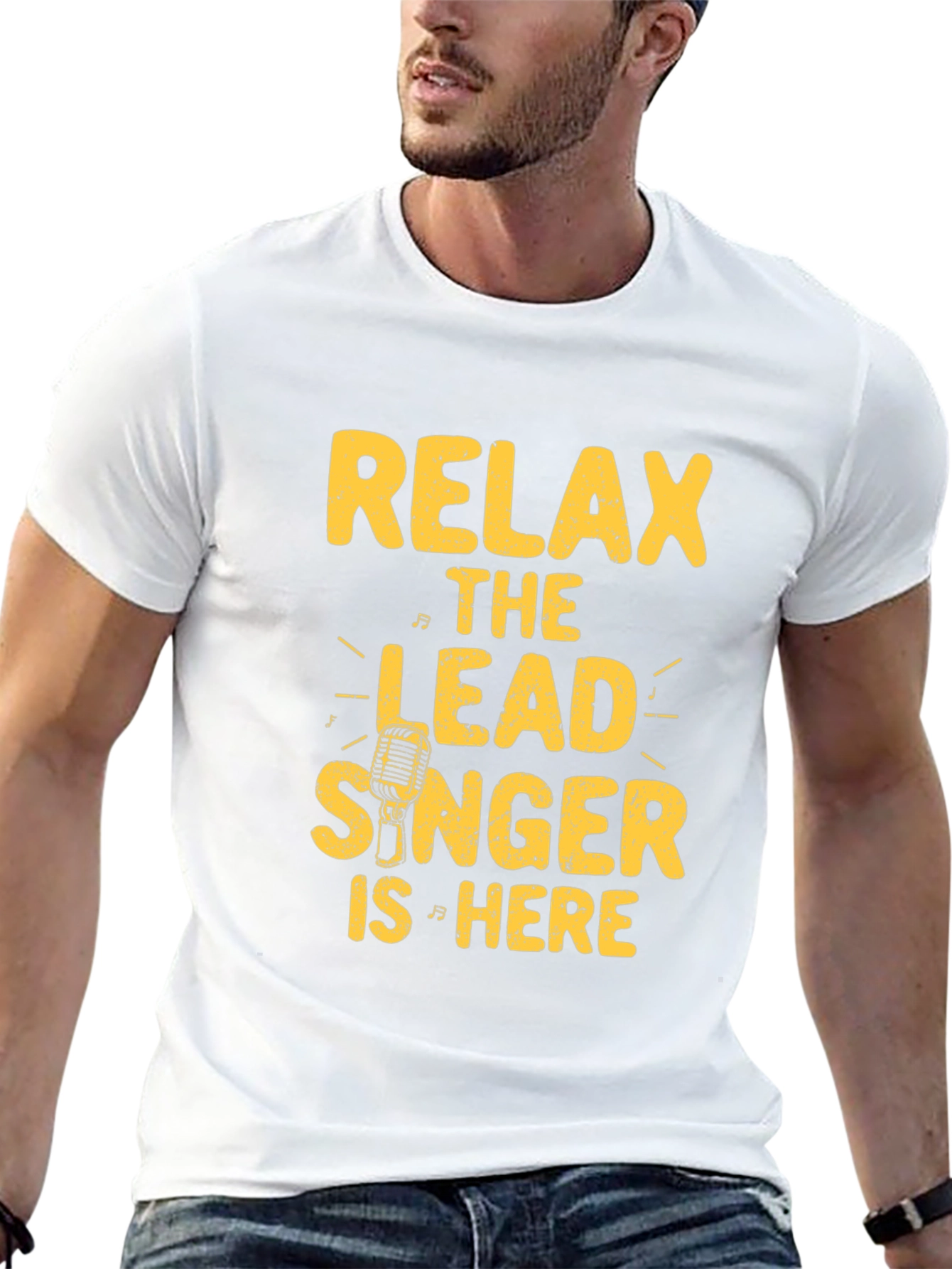 Relax Lead Singer Here Black Graphic Tee