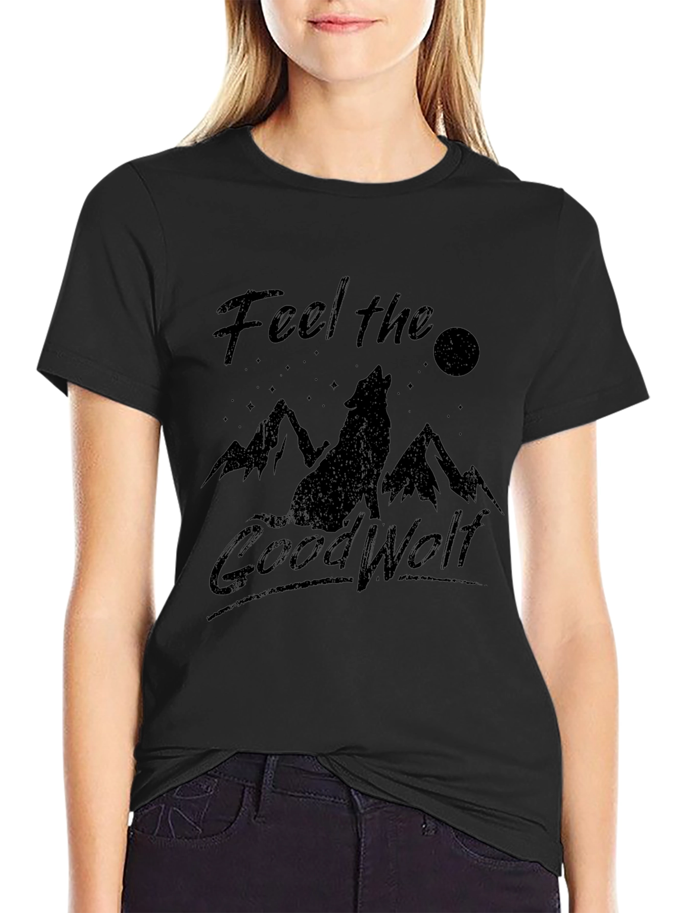 Feel the Good Wolf Graphic T-Shirt