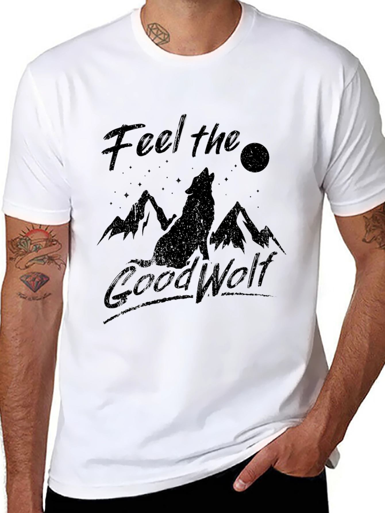 Feel the Good Wolf Graphic T-Shirt