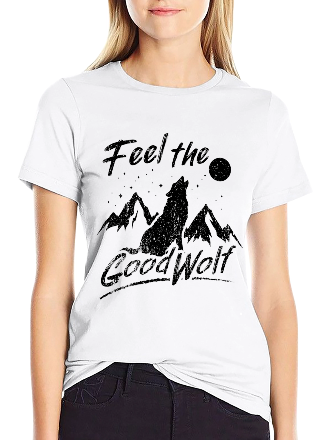 Feel the Good Wolf Graphic T-Shirt