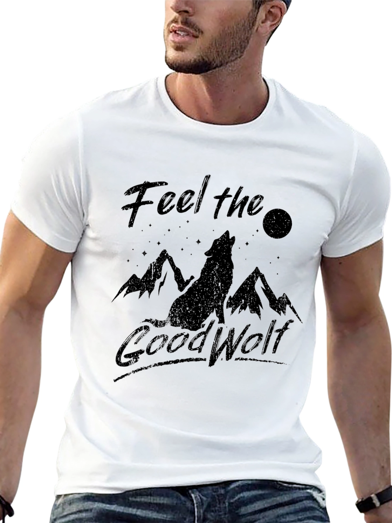 Feel the Good Wolf Graphic T-Shirt
