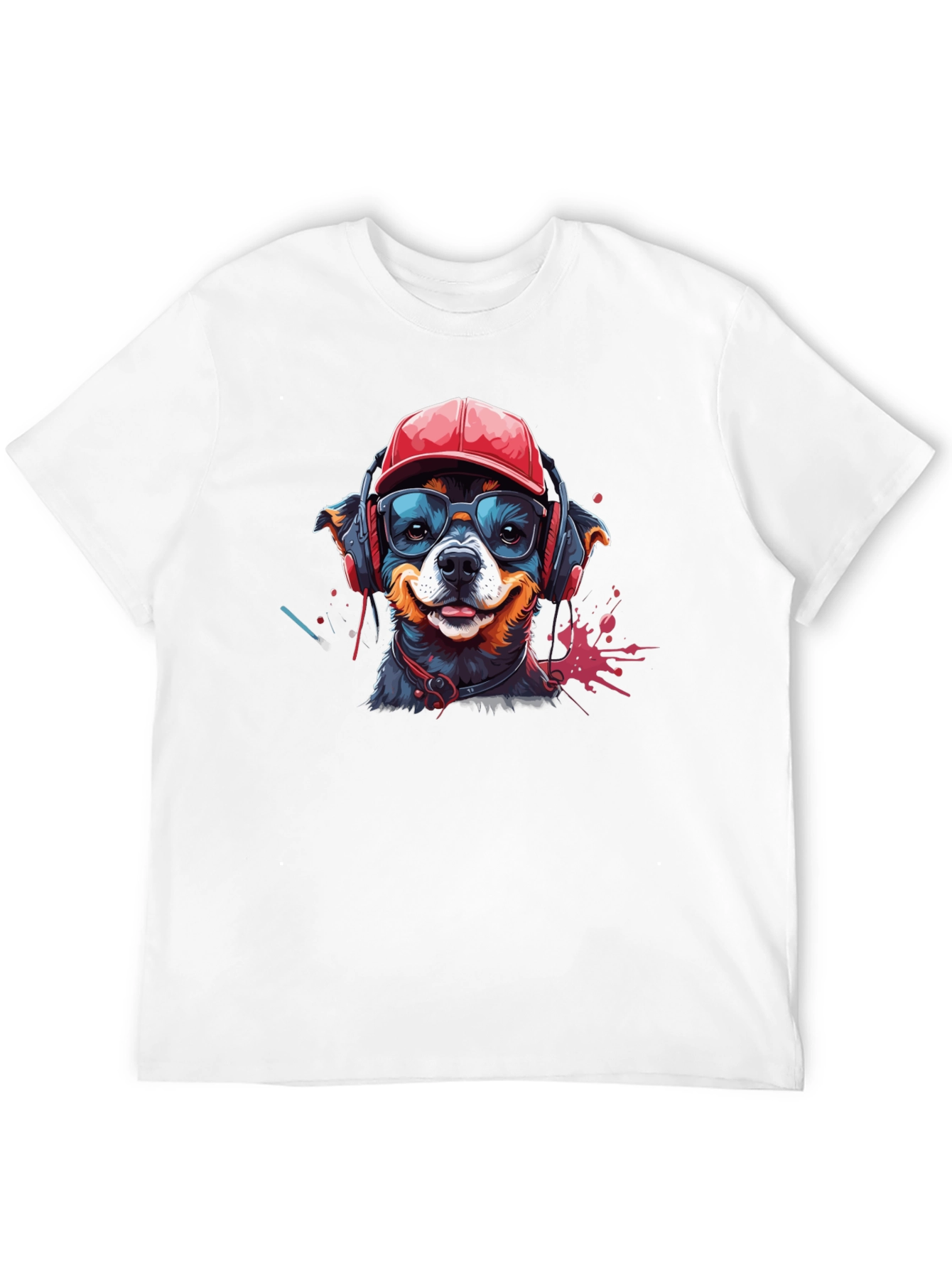 Cool Dog Graphic Tee - Black Cotton T-Shirt