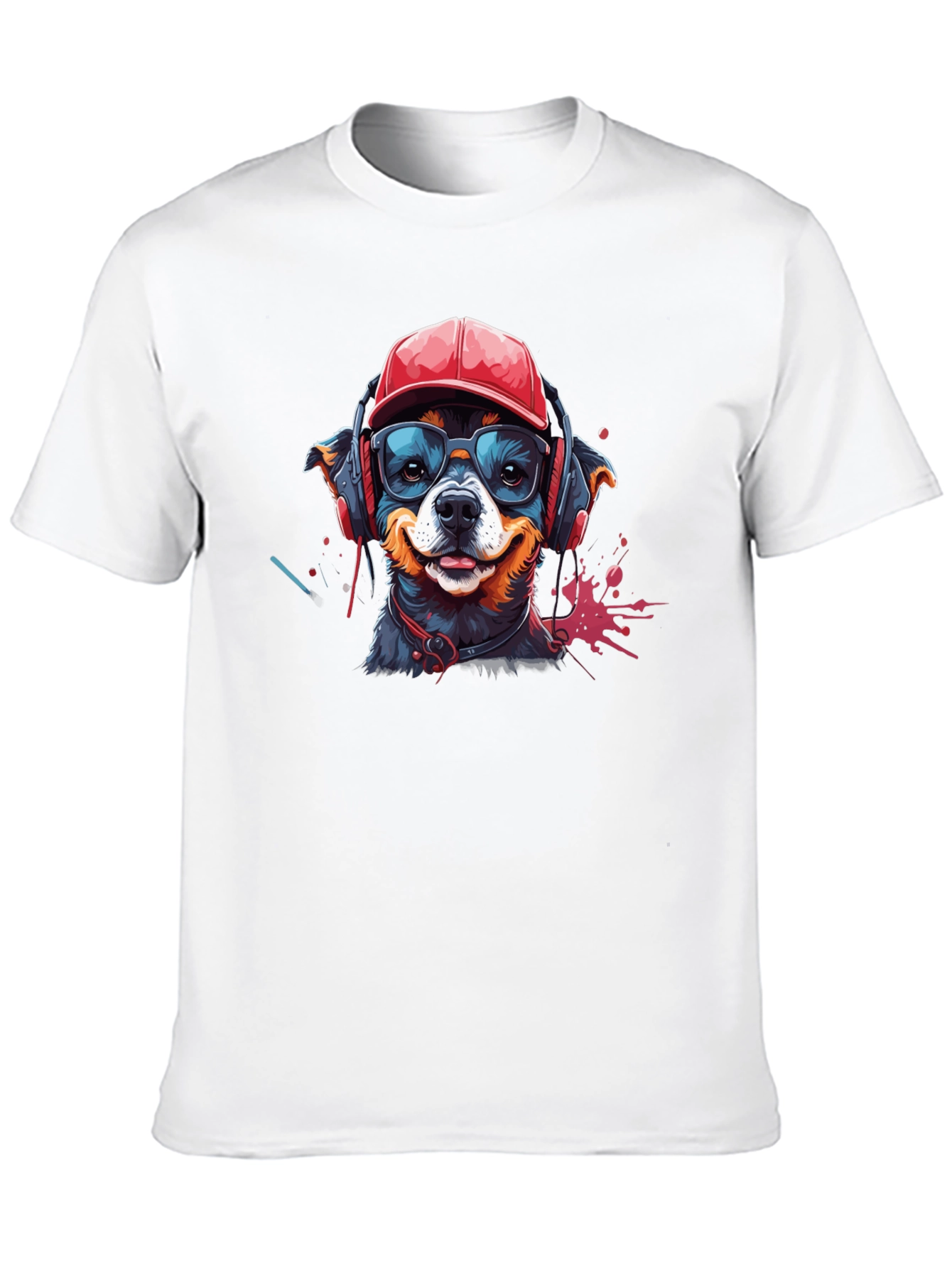 Cool Dog Graphic Tee - Black Cotton T-Shirt