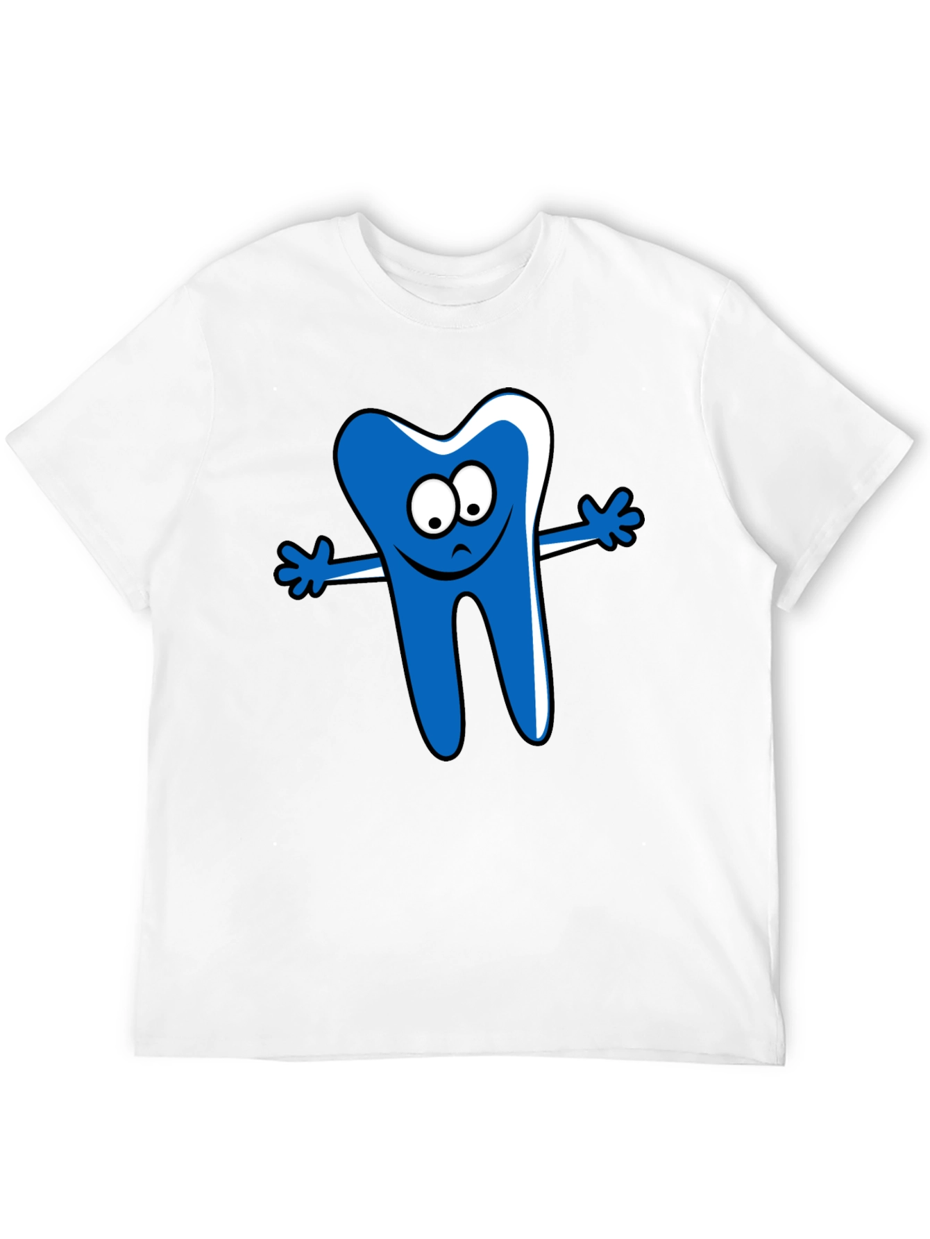 Cartoon Tooth Graphic T-Shirt - Black Cotton Tee