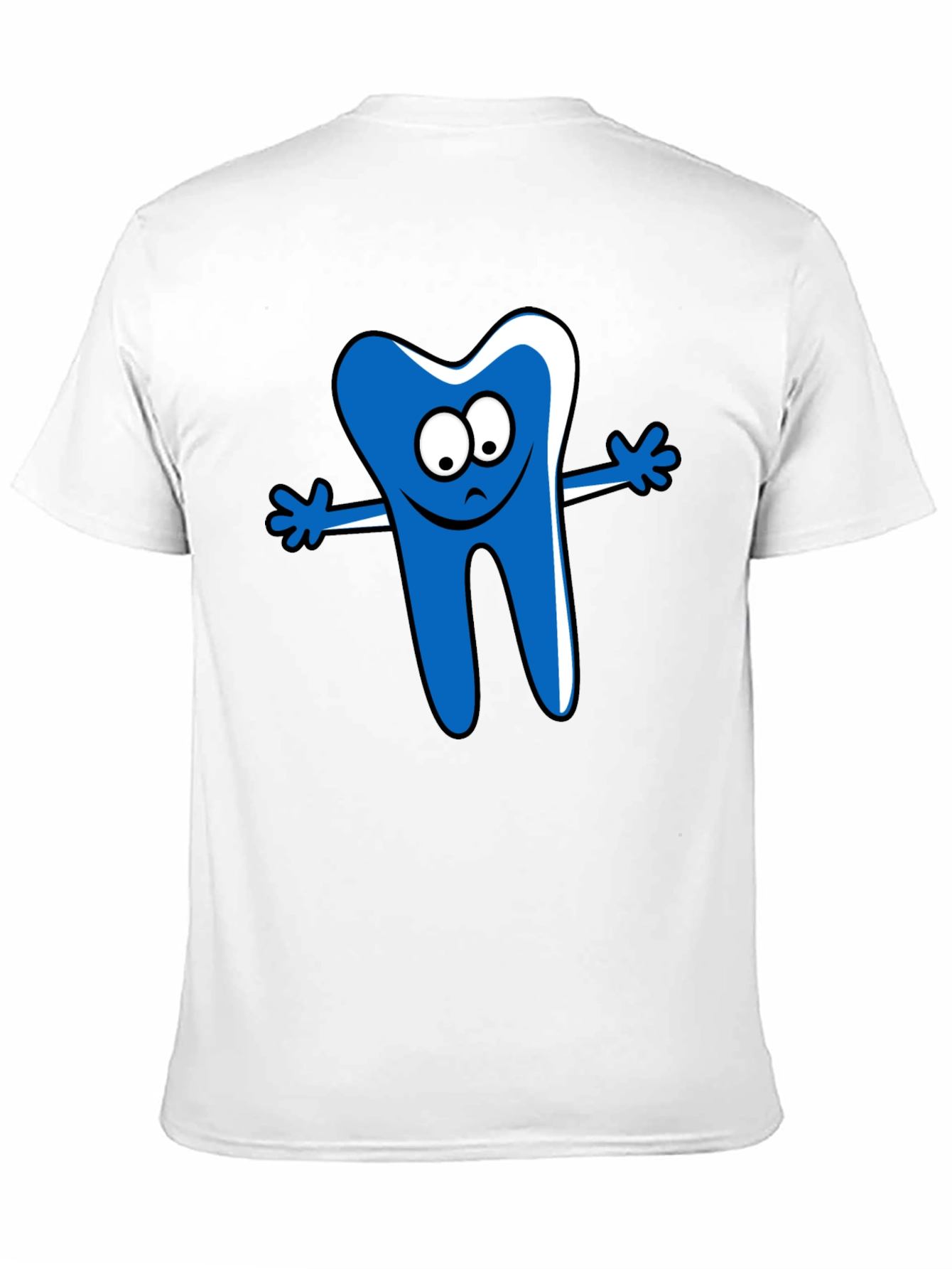 Cartoon Tooth Graphic T-Shirt - Black Cotton Tee