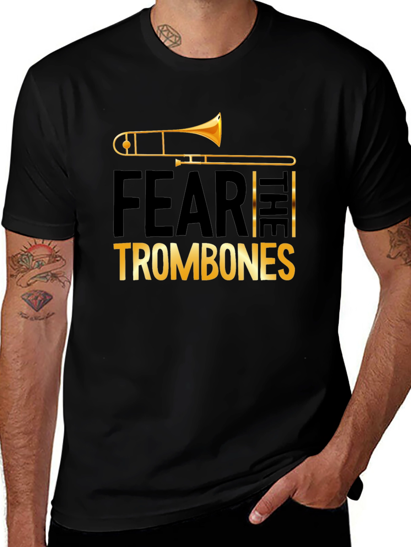 Fear the Trombones Black Graphic Tee