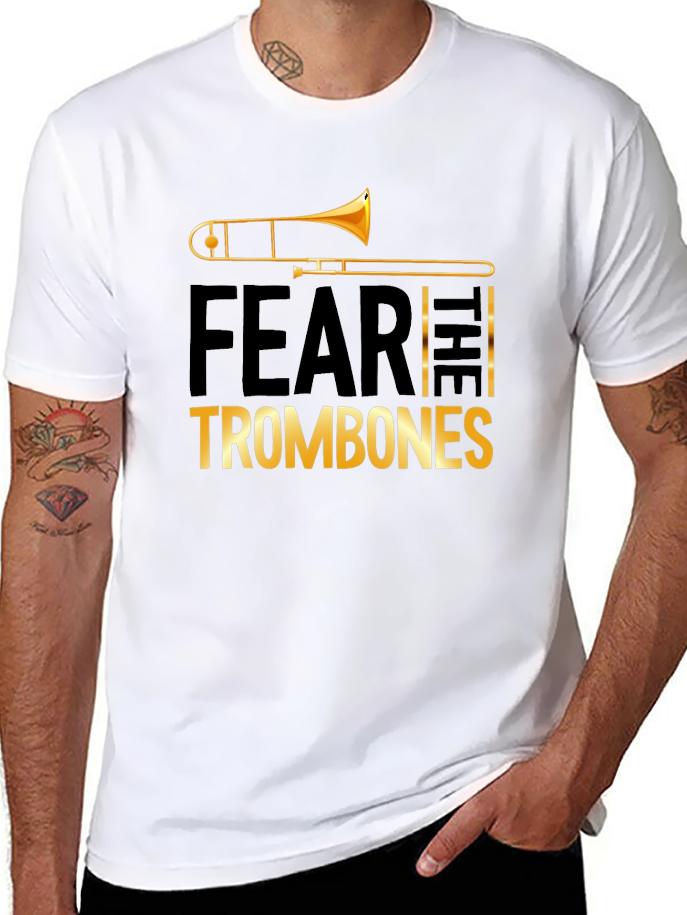 Fear the Trombones Black Graphic Tee