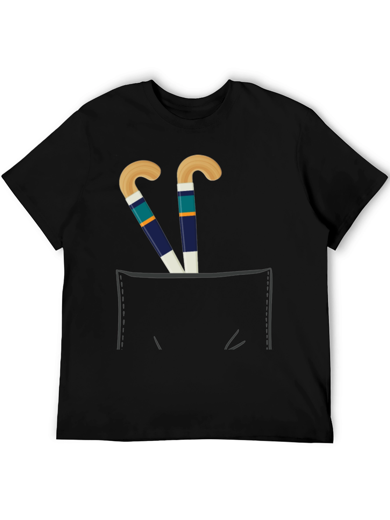 Hockey Sticks Pocket T-Shirt - Sports Fan Tee
