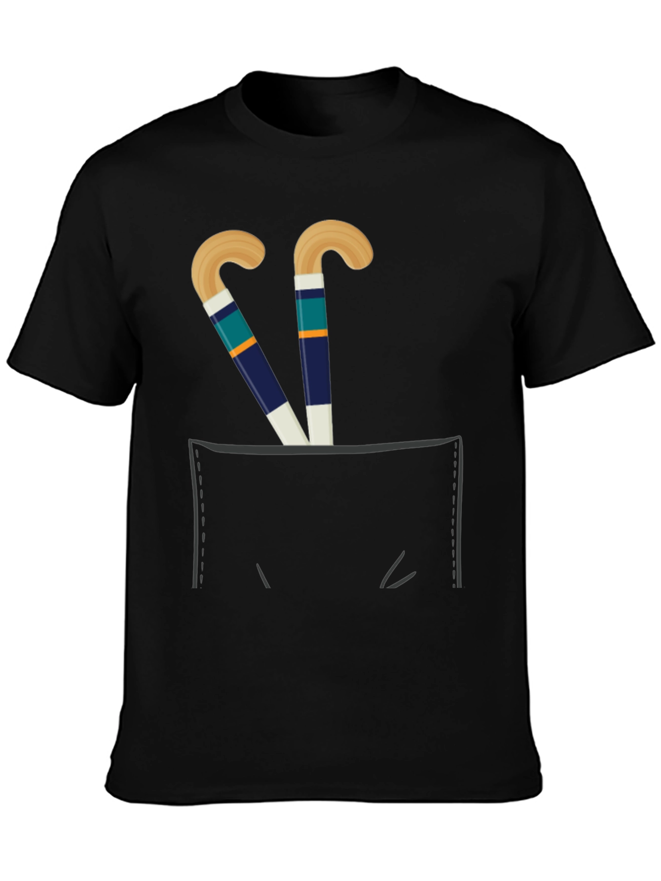 Hockey Sticks Pocket T-Shirt - Sports Fan Tee