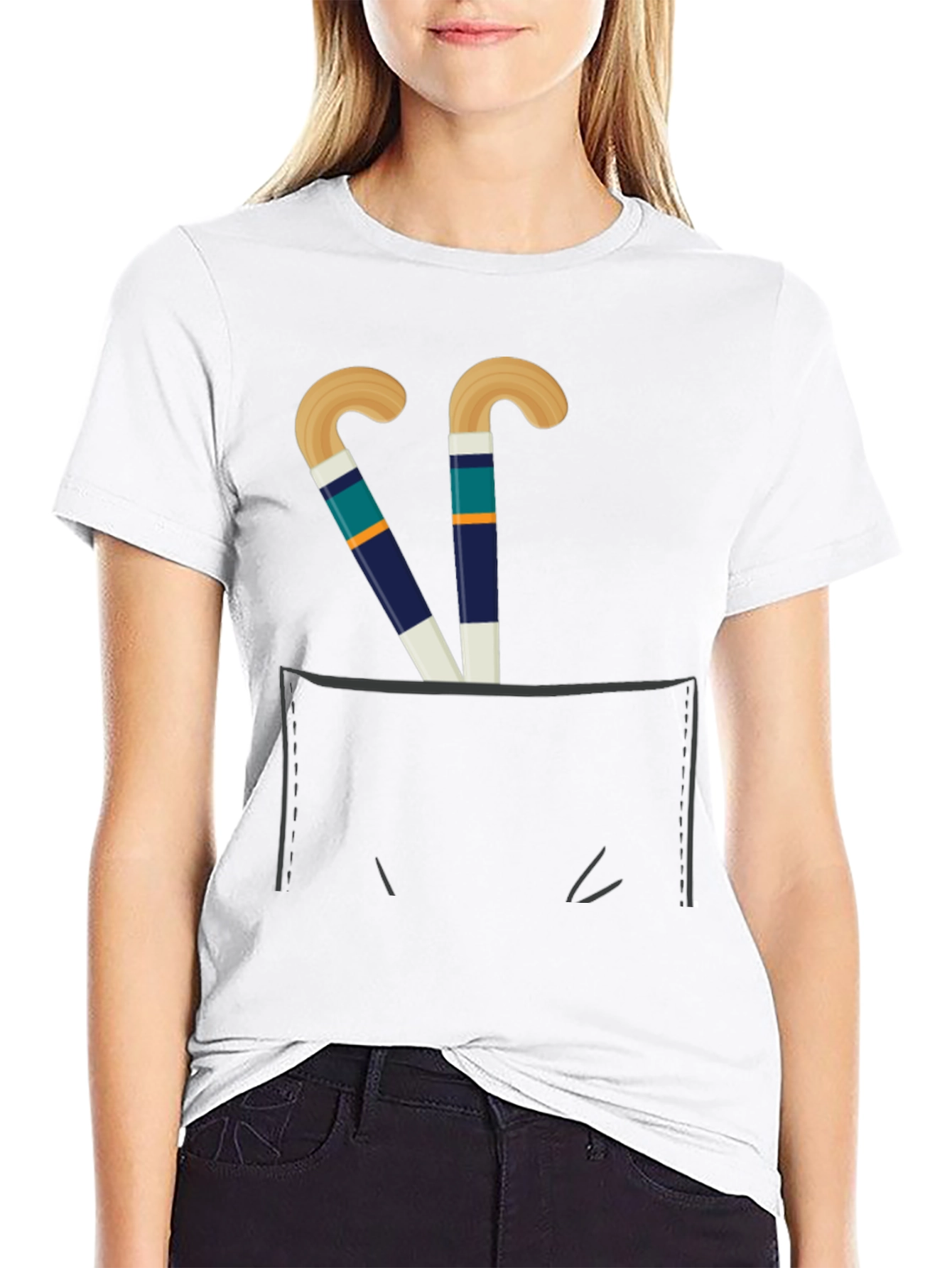 Hockey Sticks Pocket T-Shirt - Sports Fan Tee