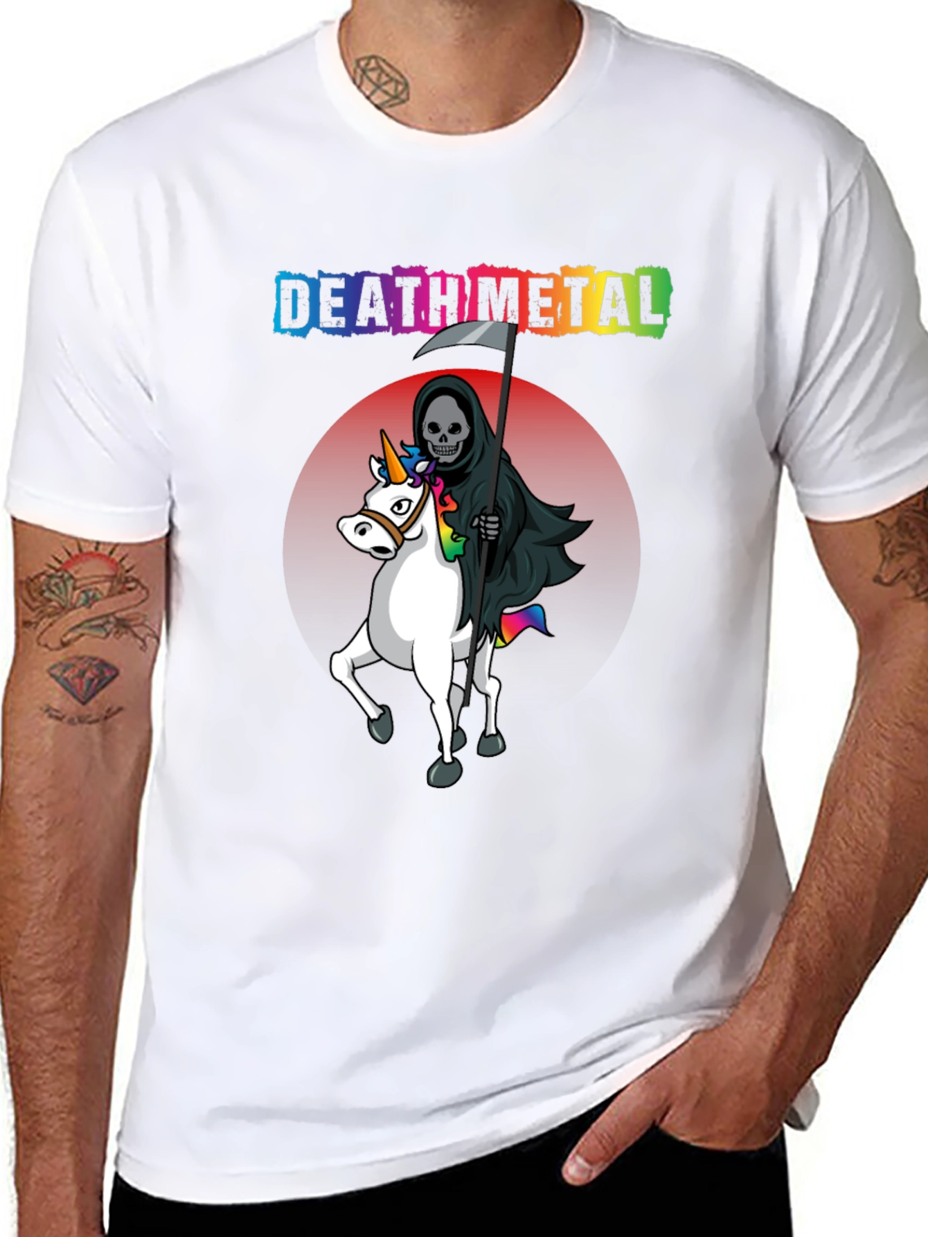 Death Metal Grim Reaper Unicorn T-Shirt
