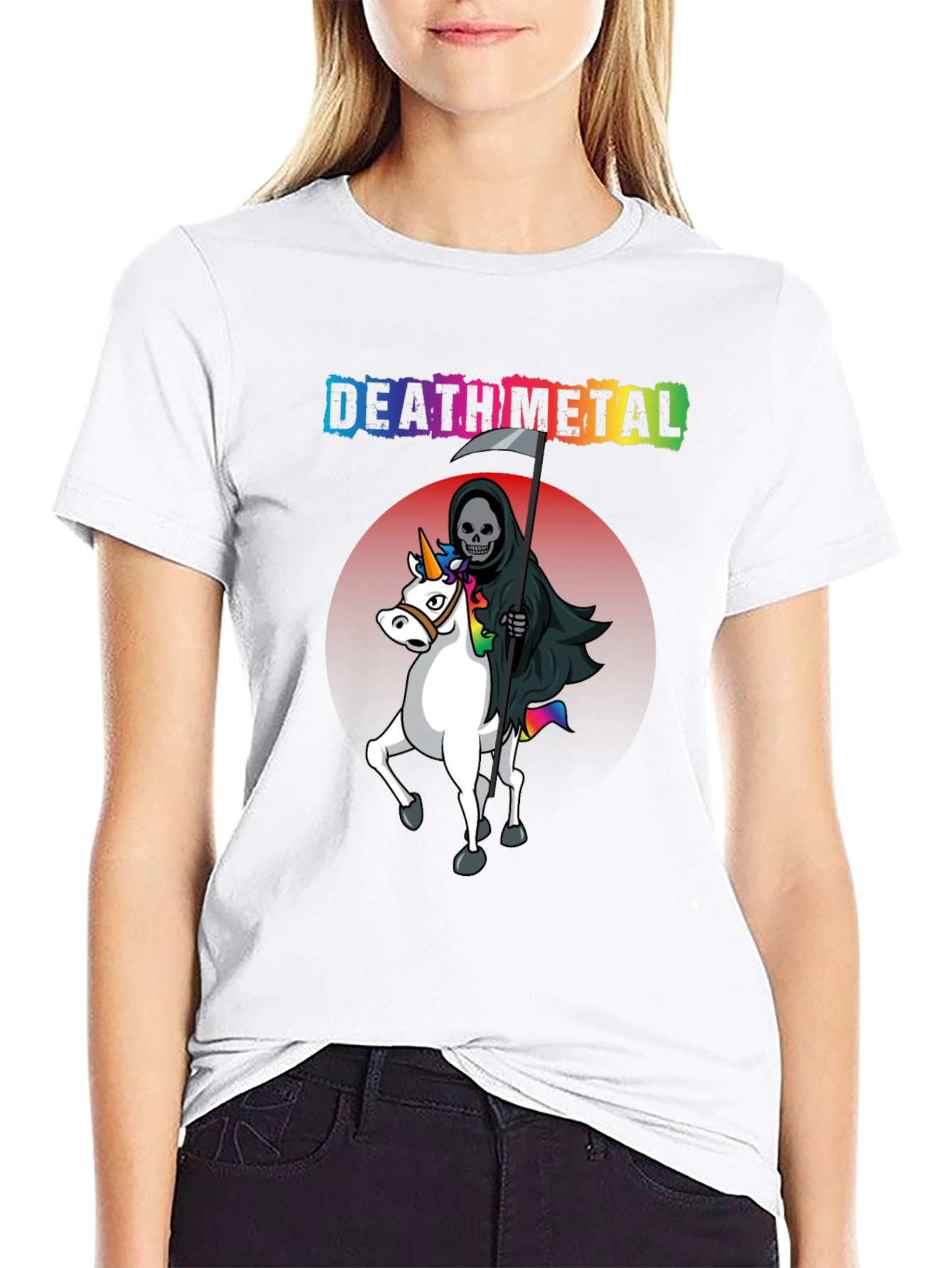 Death Metal Grim Reaper Unicorn T-Shirt