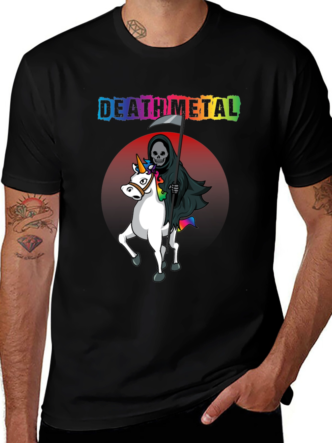 Death Metal Grim Reaper Unicorn T-Shirt