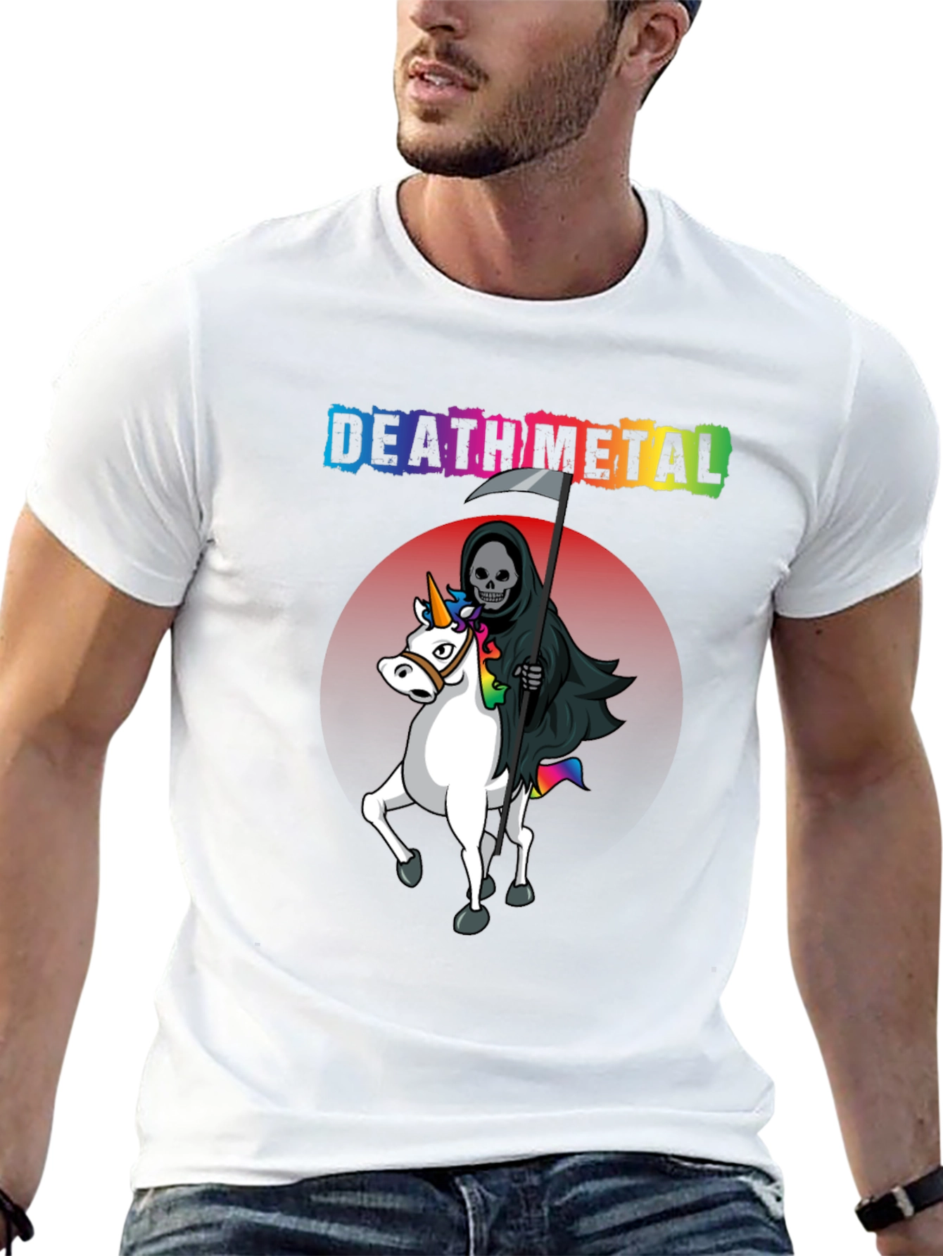 Death Metal Grim Reaper Unicorn T-Shirt
