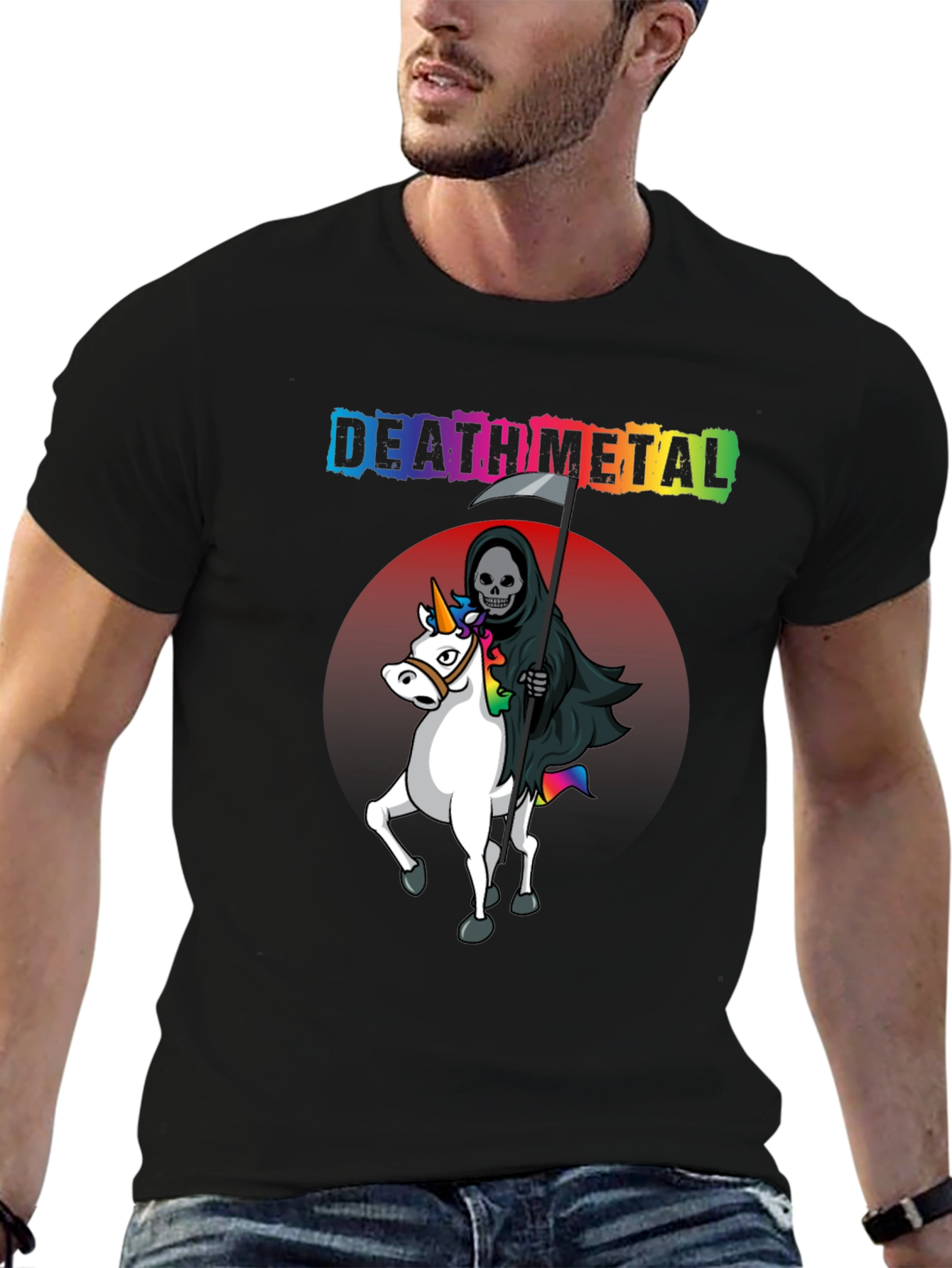 Death Metal Grim Reaper Unicorn T-Shirt