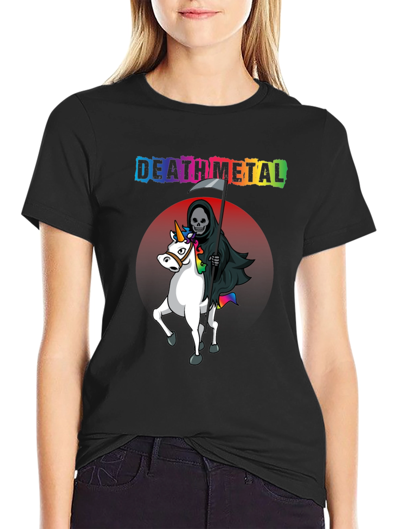 Death Metal Grim Reaper Unicorn T-Shirt