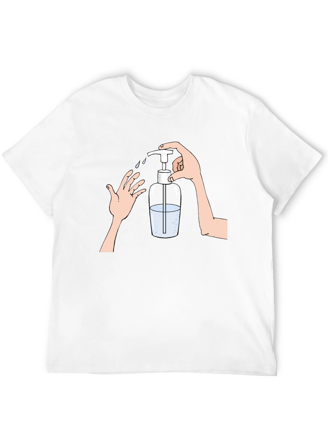 Wash Your Hands Graphic Tee - Black Cotton Blend