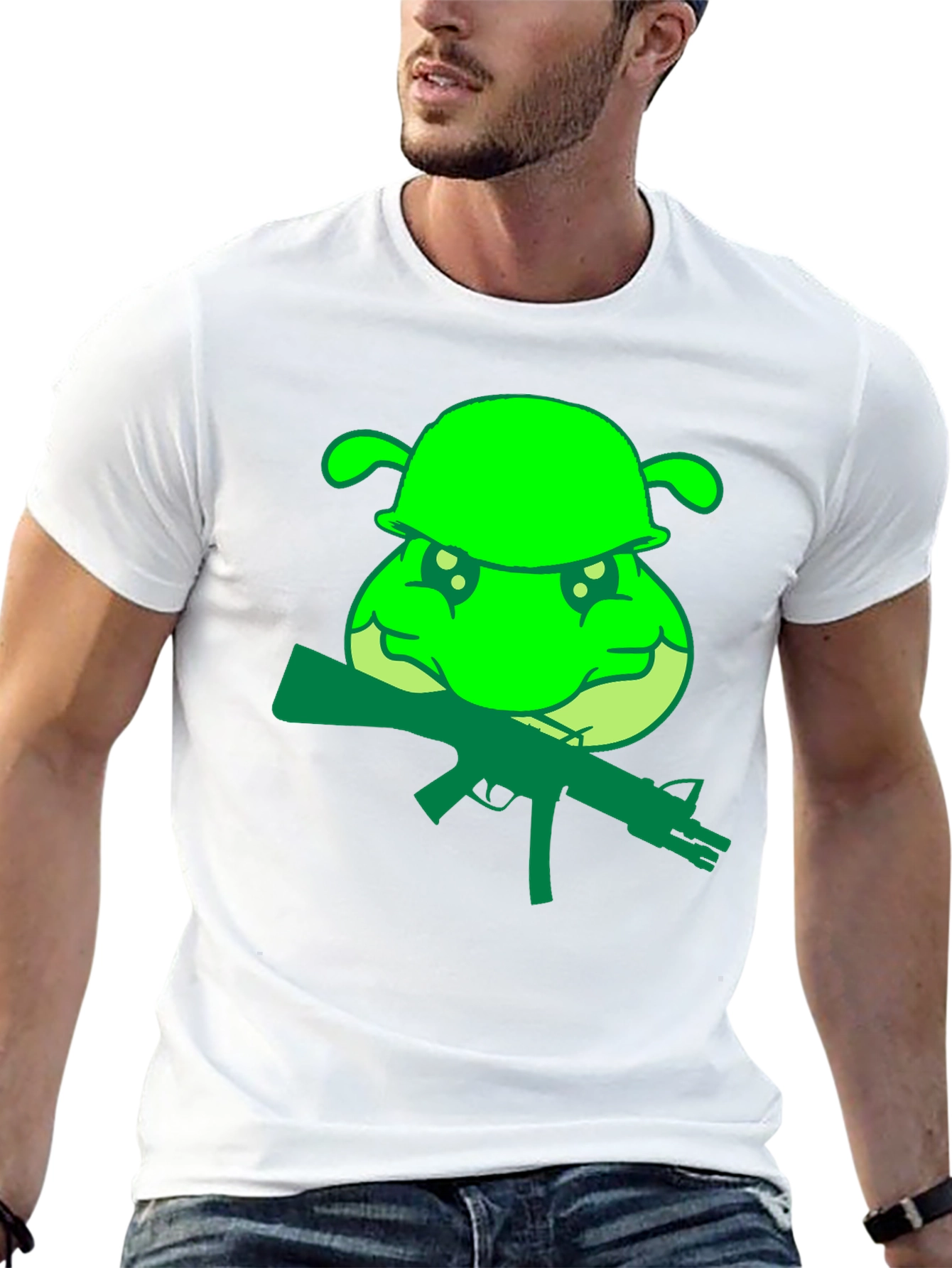 Green Army Turtle Graphic Tee