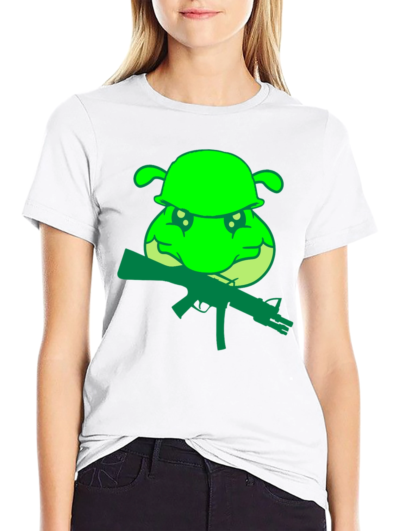 Green Army Turtle Graphic Tee