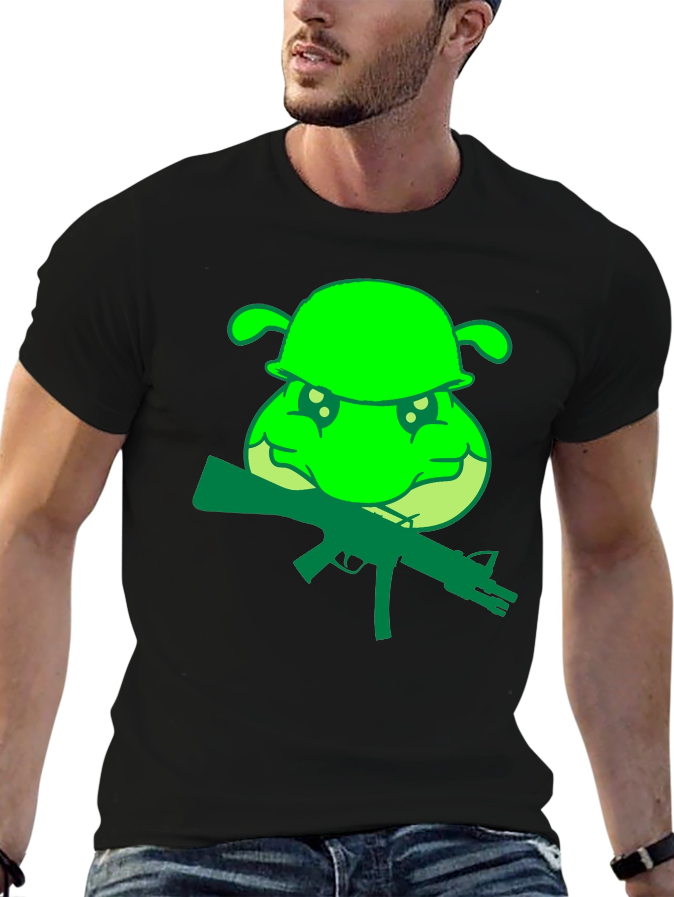 Green Army Turtle Graphic Tee