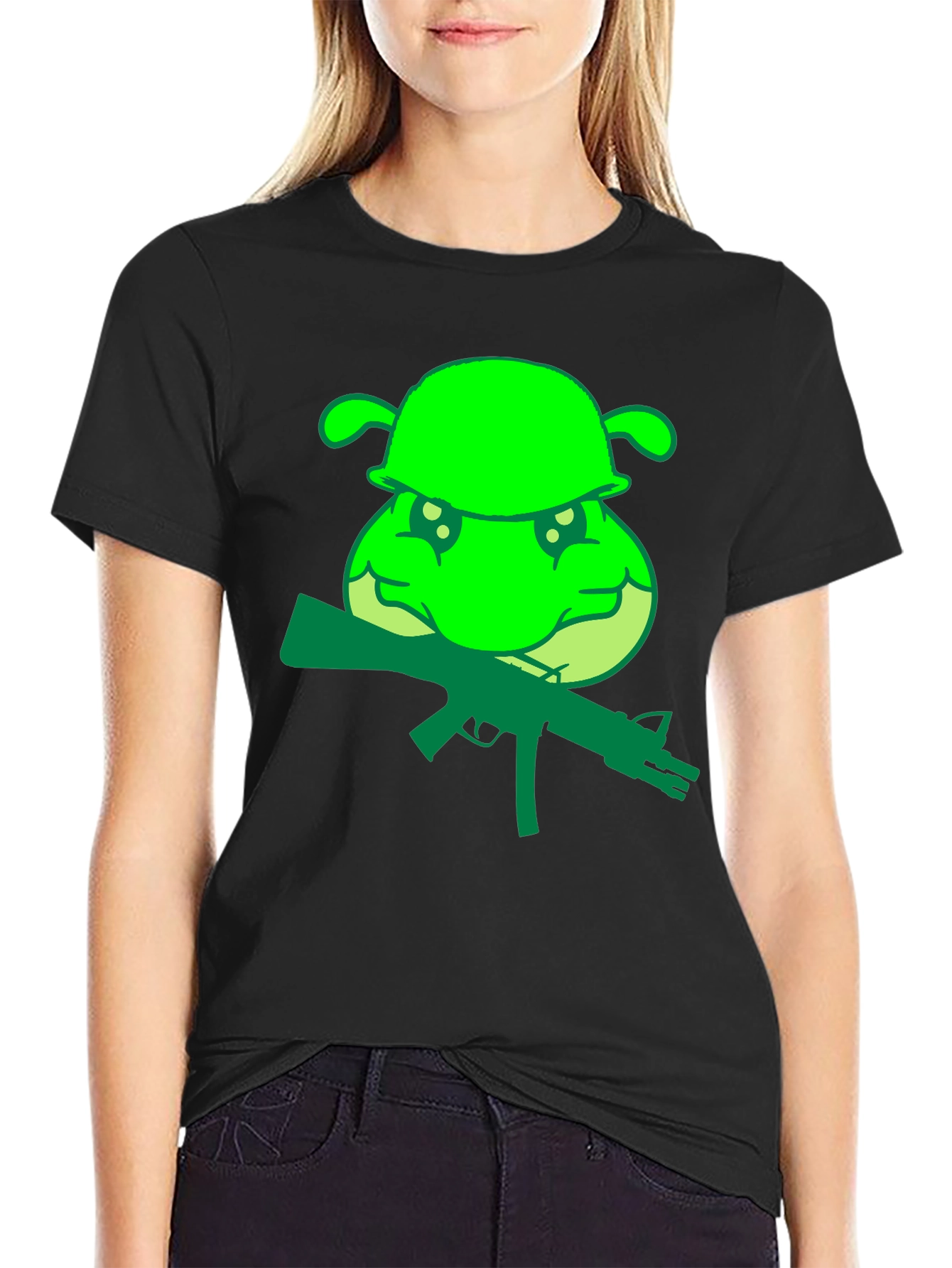 Green Army Turtle Graphic Tee