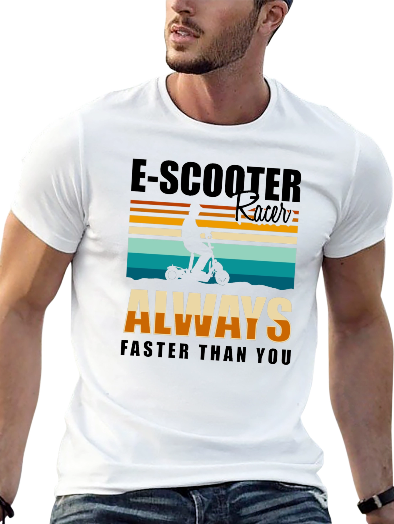 E-Scooter Racer T-Shirt: Always Faster Than You - Black