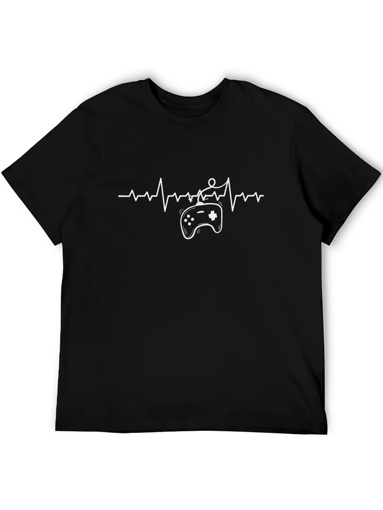 Gamer Heartbeat T-Shirt - Black Cotton Tee