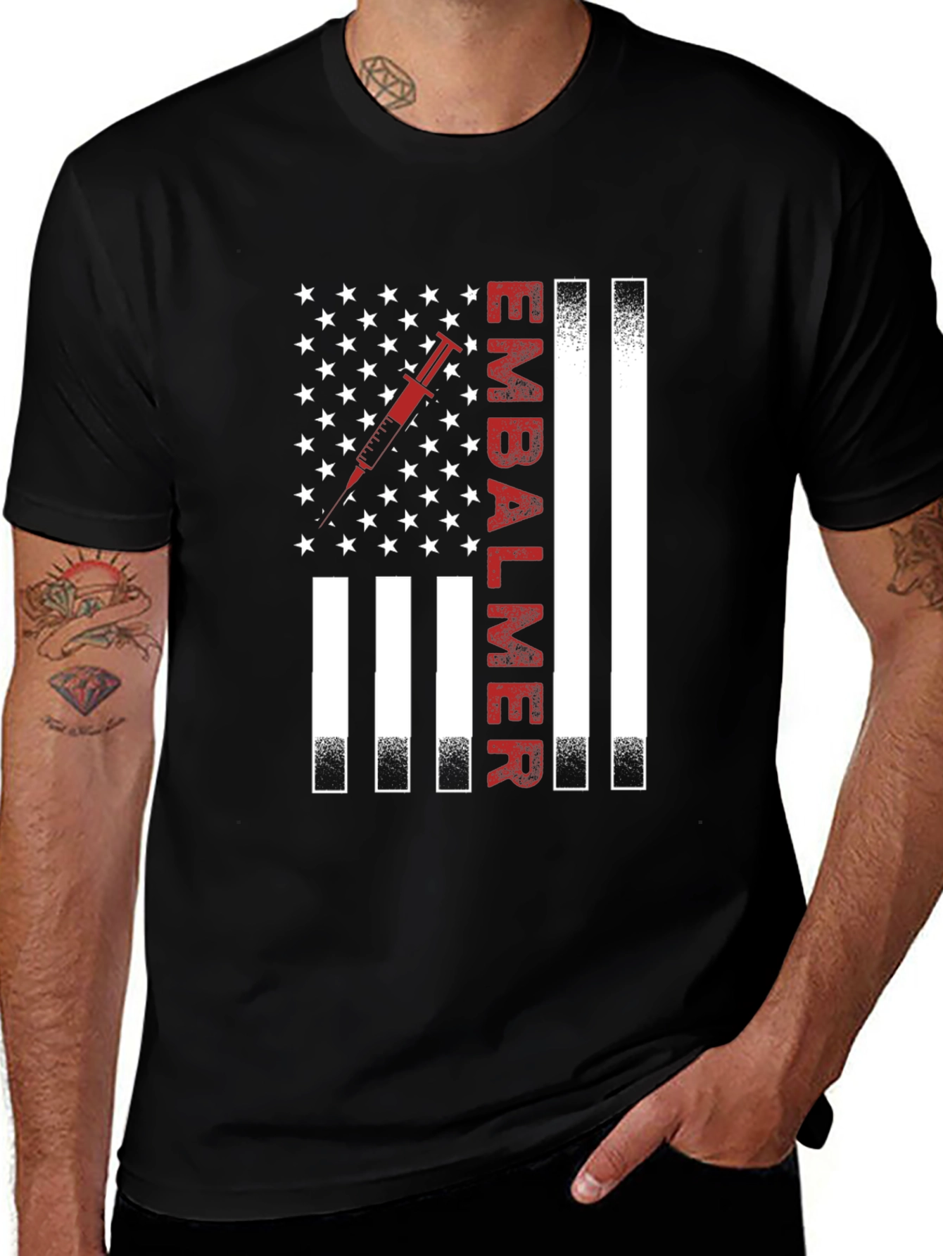 Embalmer American Flag Graphic Tee