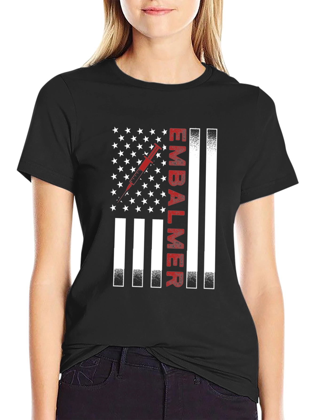 Embalmer American Flag Graphic Tee