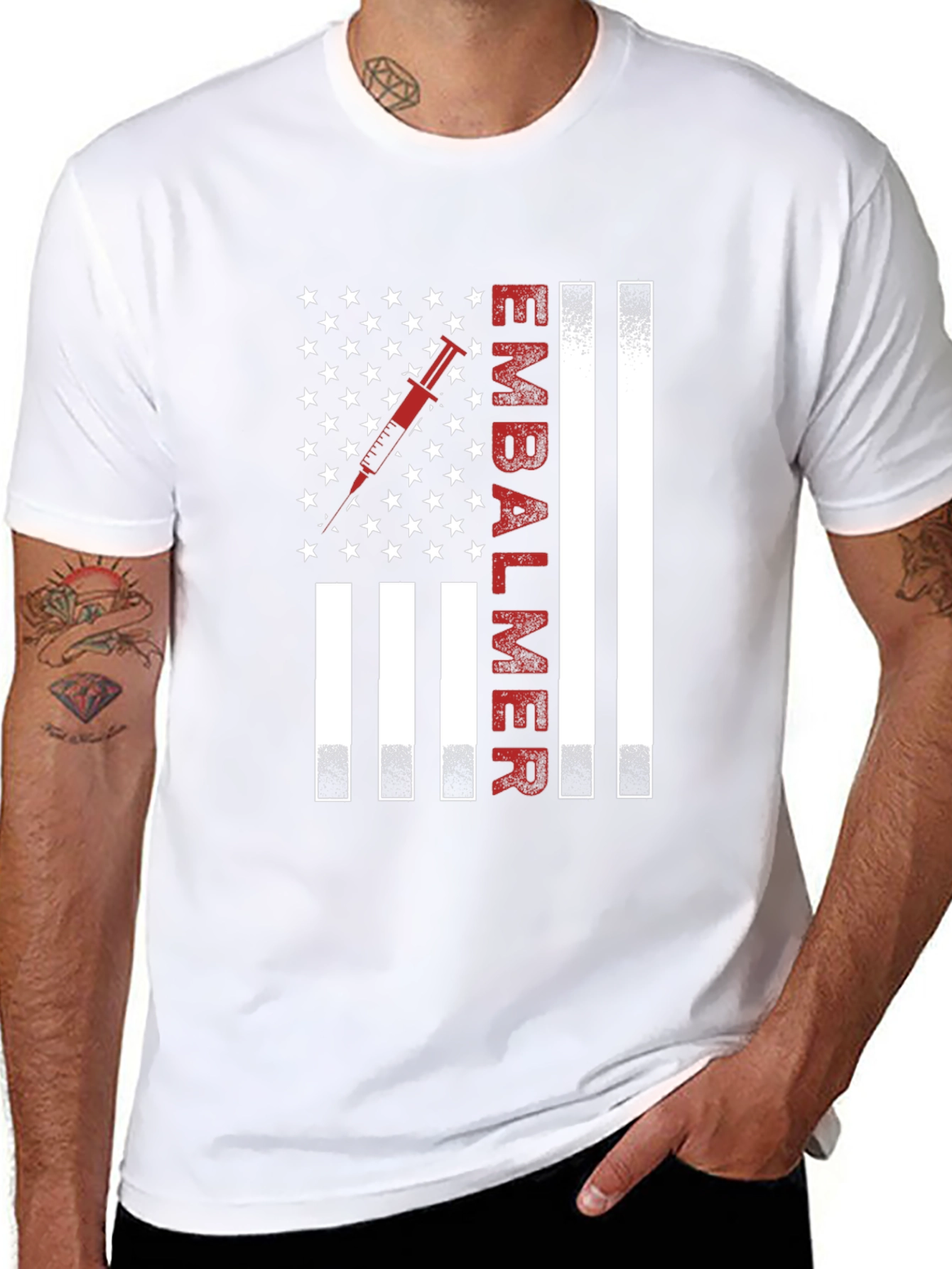 Embalmer American Flag Graphic Tee