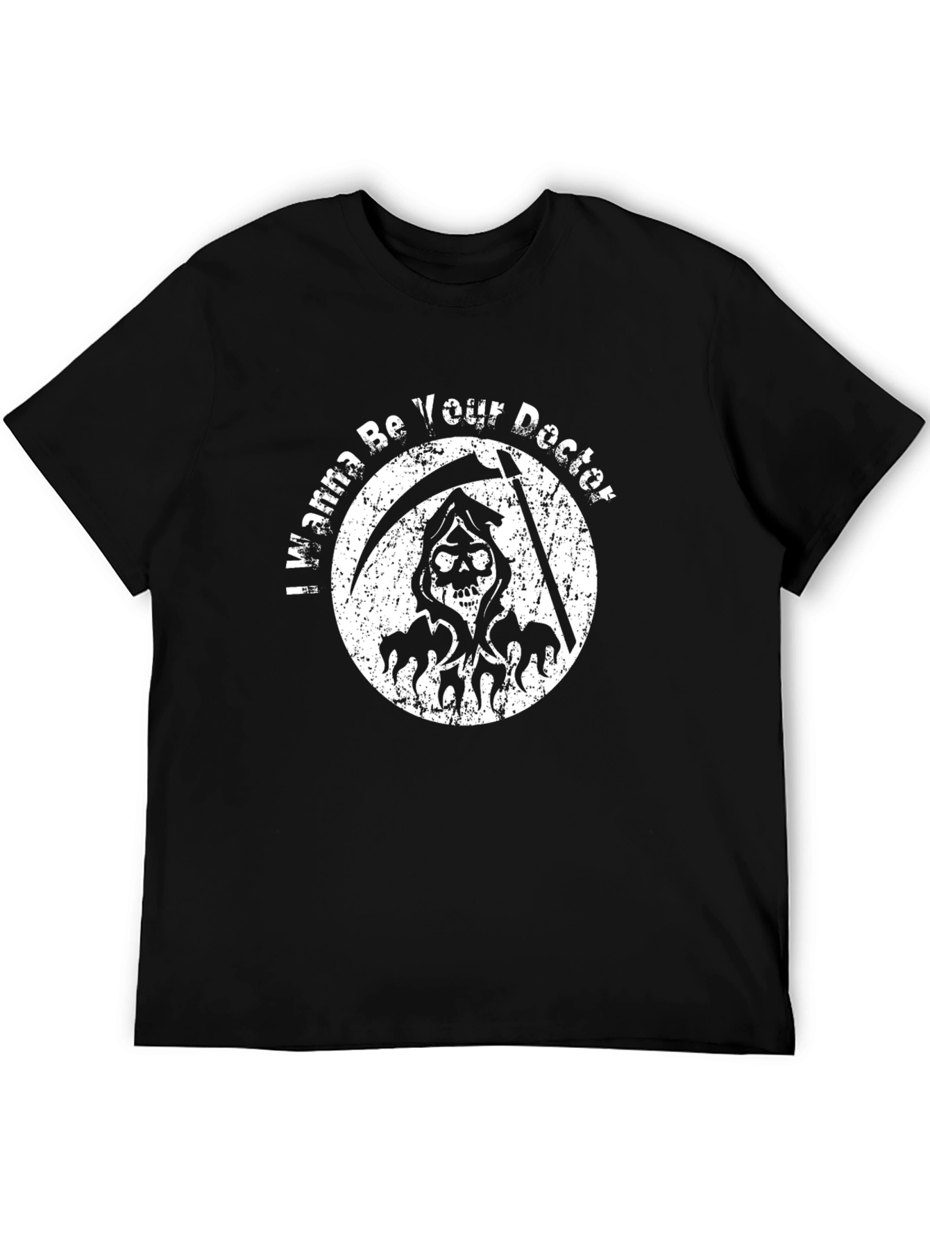 Grim Reaper Doctor Graphic Print T-Shirt