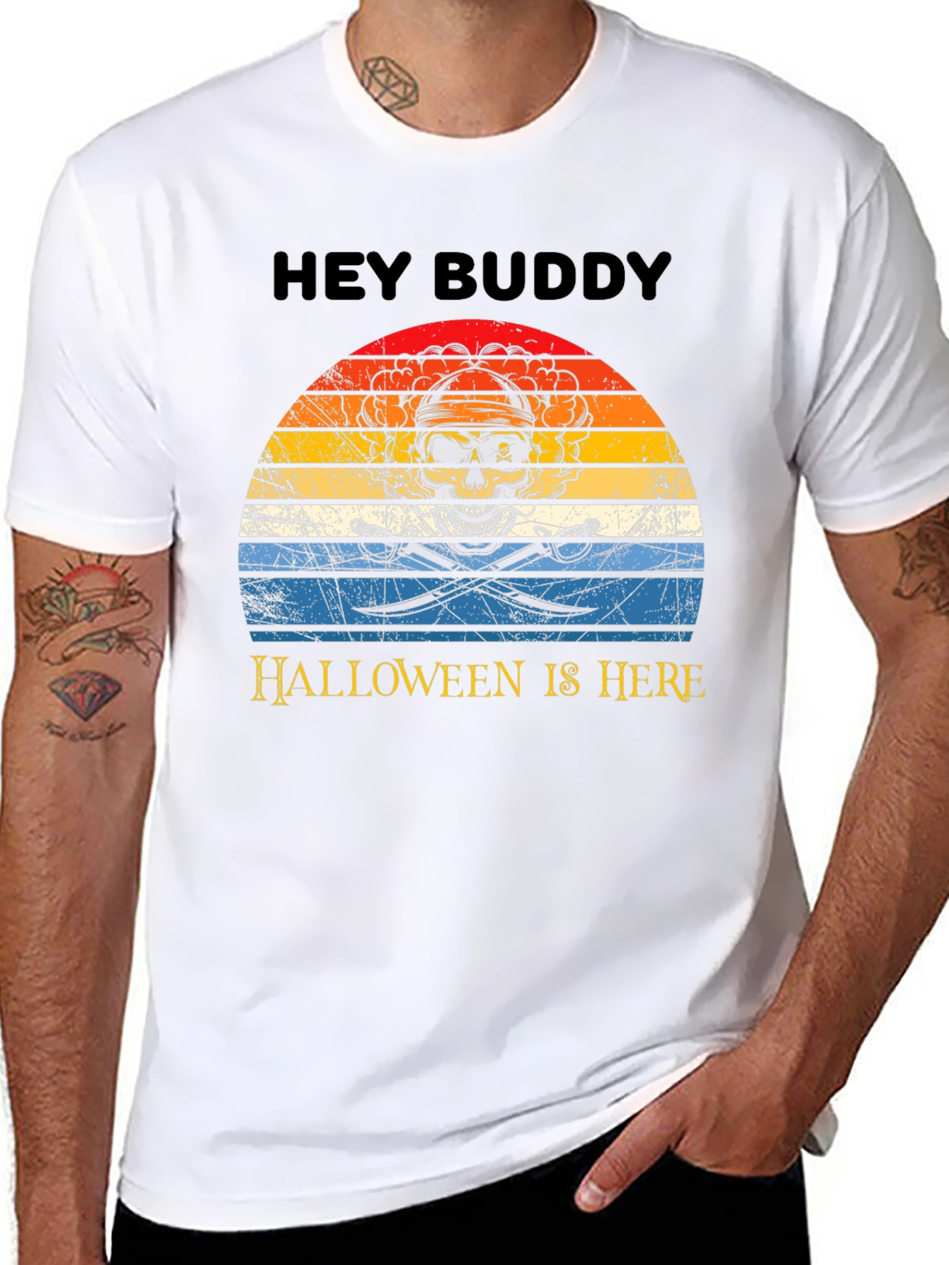 Hey Buddy Halloween Pirate Skull T-Shirt