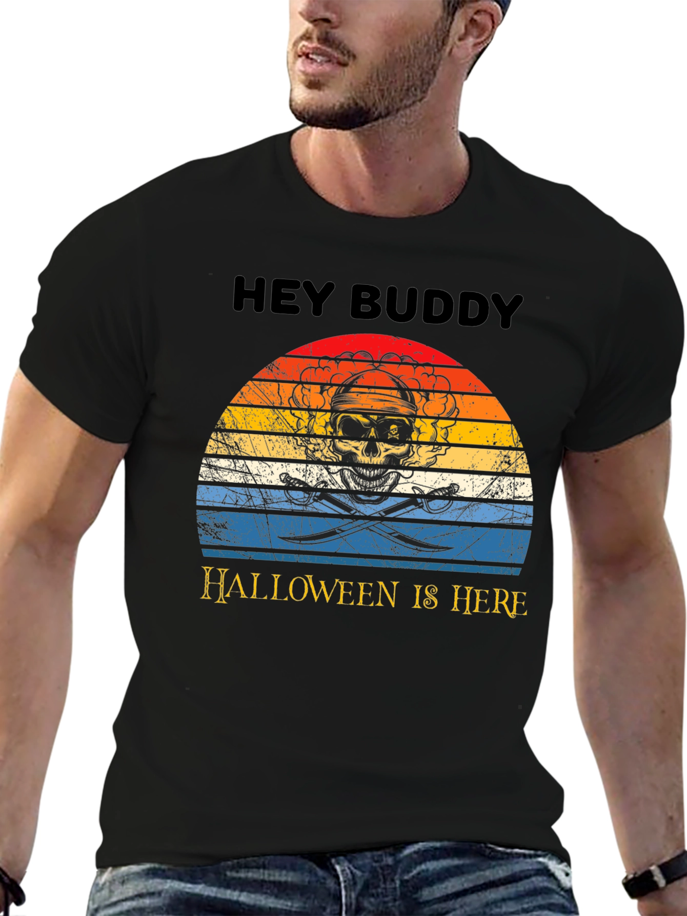 Hey Buddy Halloween Pirate Skull T-Shirt