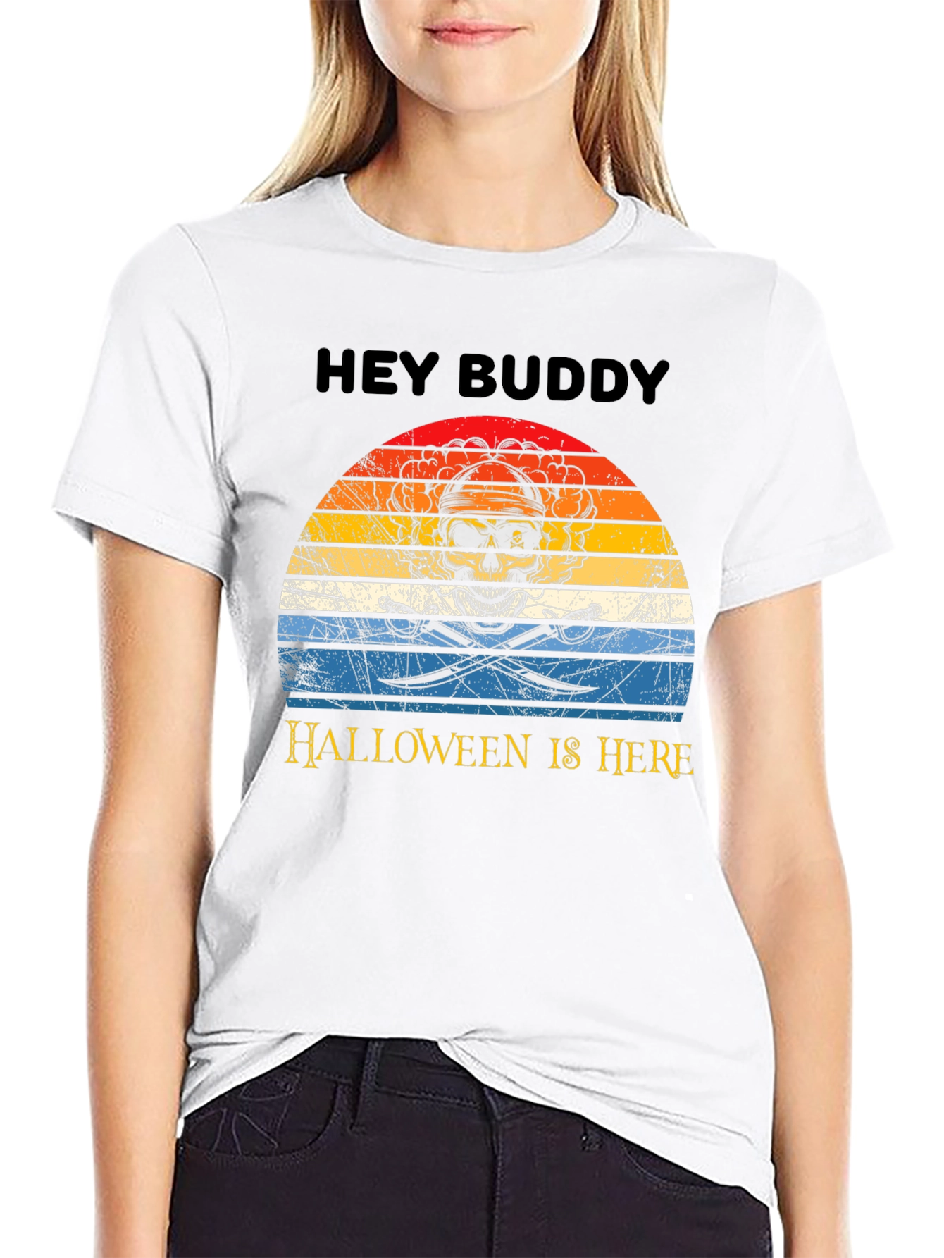 Hey Buddy Halloween Pirate Skull T-Shirt