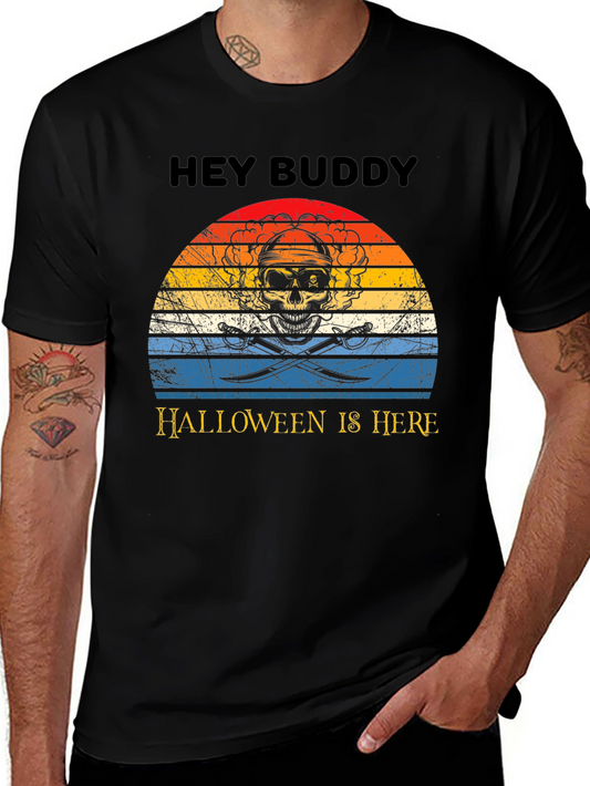 Hey Buddy Halloween Pirate Skull T-Shirt