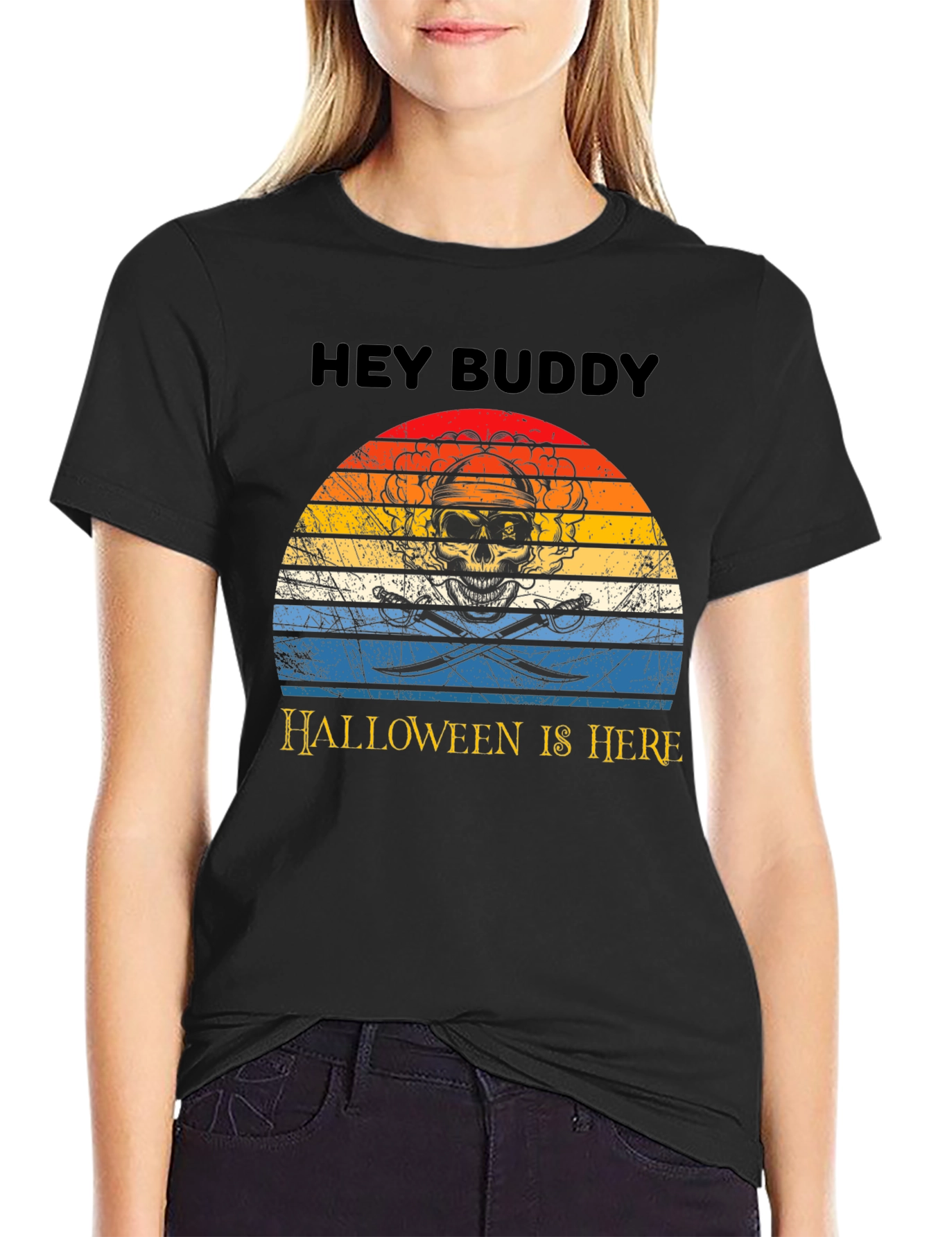 Hey Buddy Halloween Pirate Skull T-Shirt