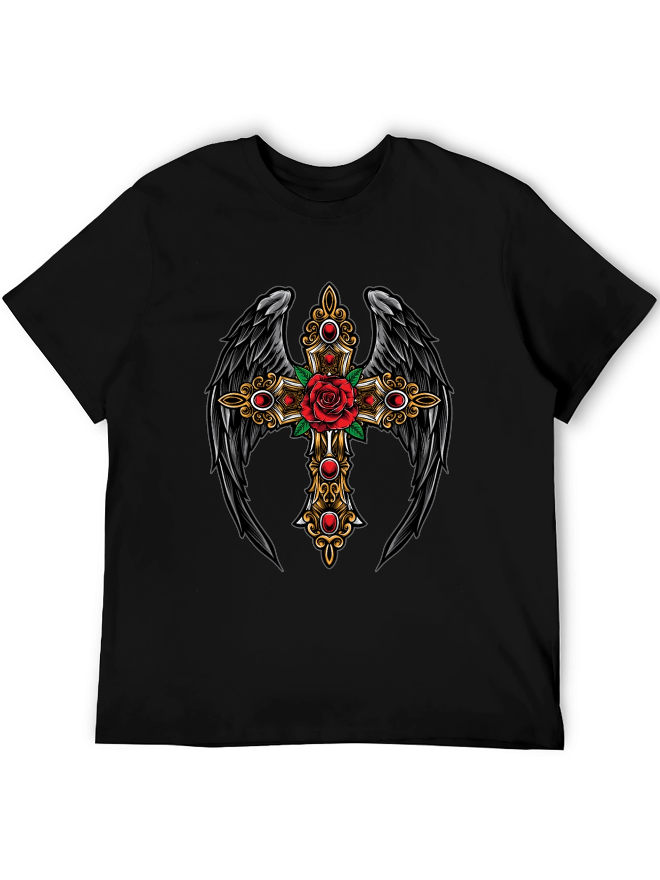 Winged Cross Rose T-Shirt