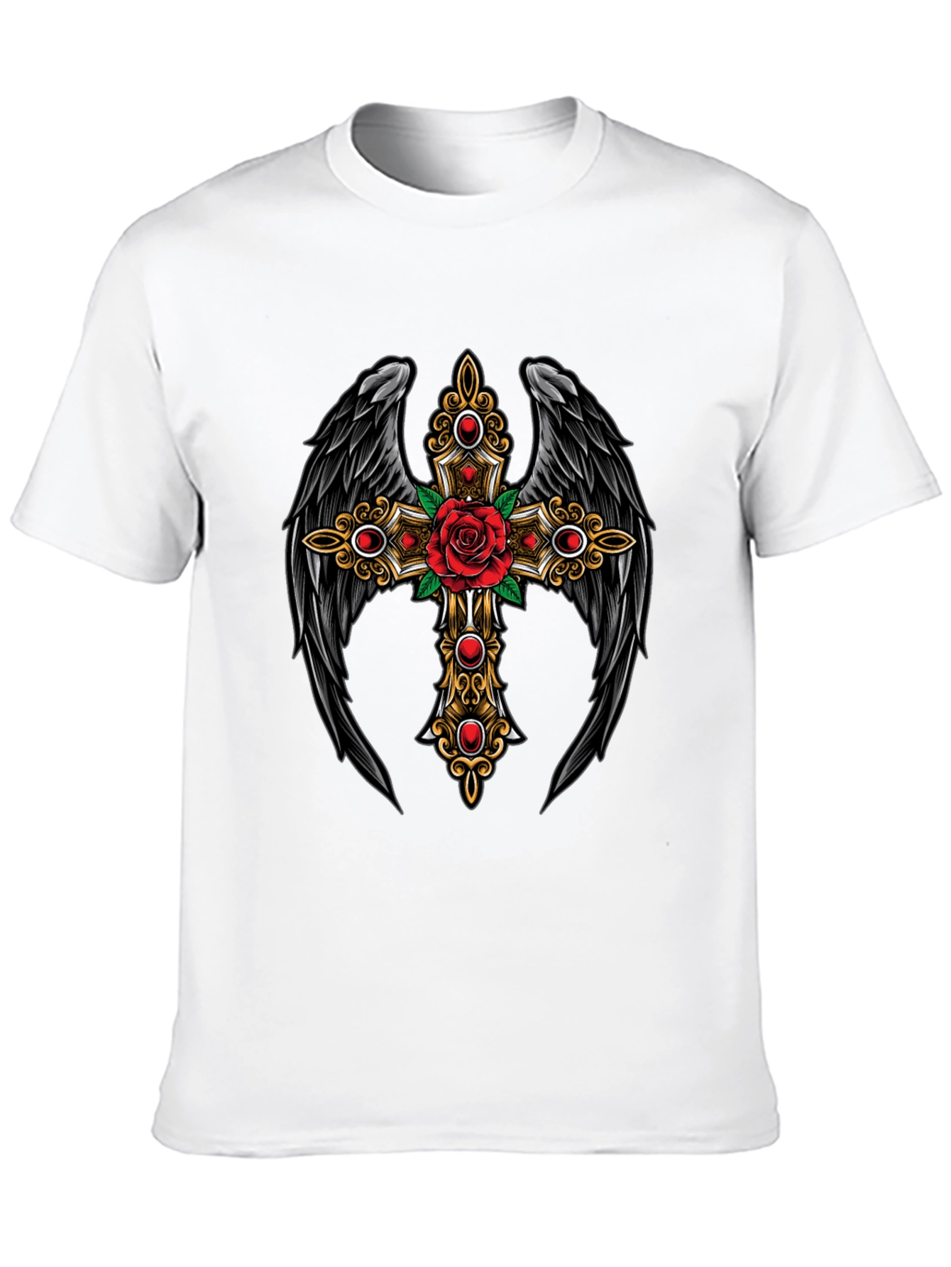 Winged Cross Rose T-Shirt
