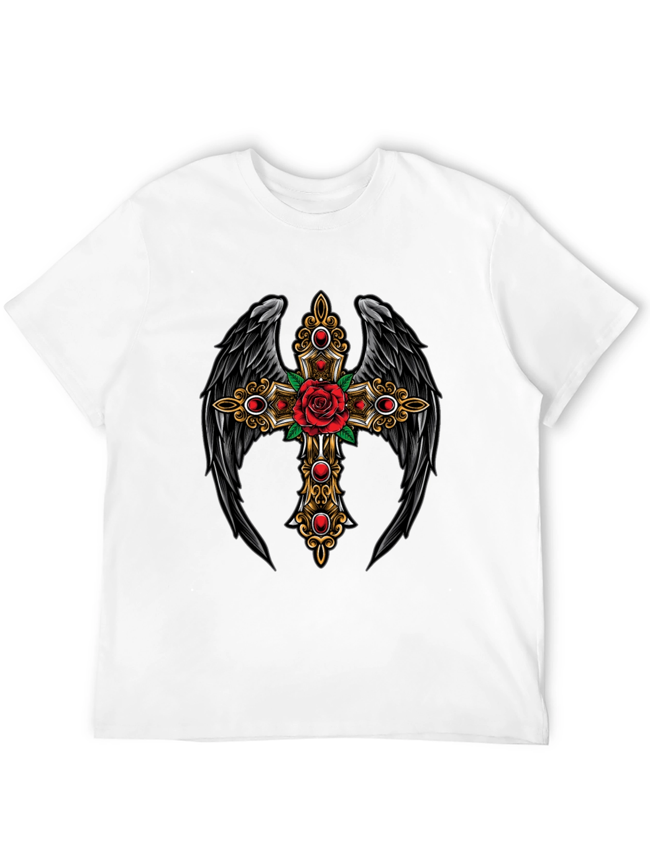 Winged Cross Rose T-Shirt