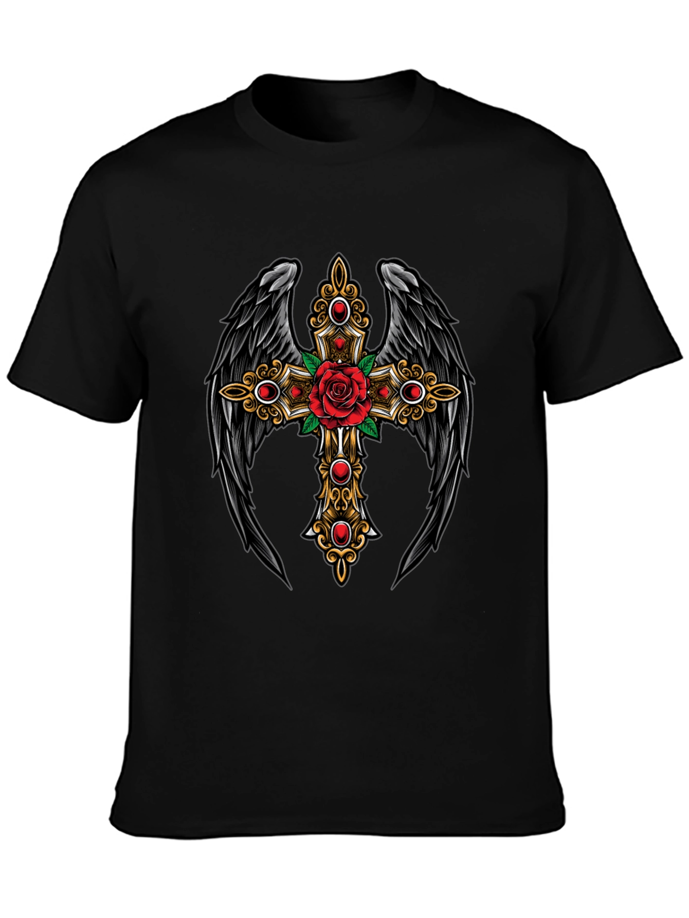 Winged Cross Rose T-Shirt