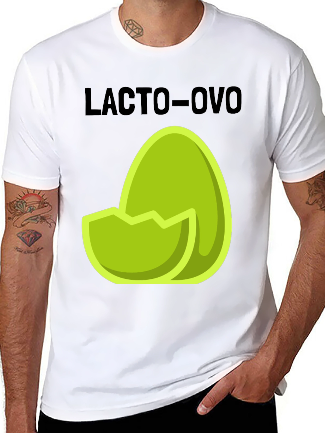 Lacto-Ovo Egg Graphic T-Shirt - Vegetarian Lifestyle Tee