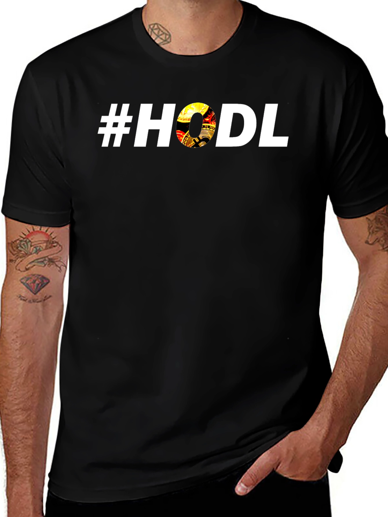 #HODL Crypto Graphic Black T-Shirt - Investor Tee