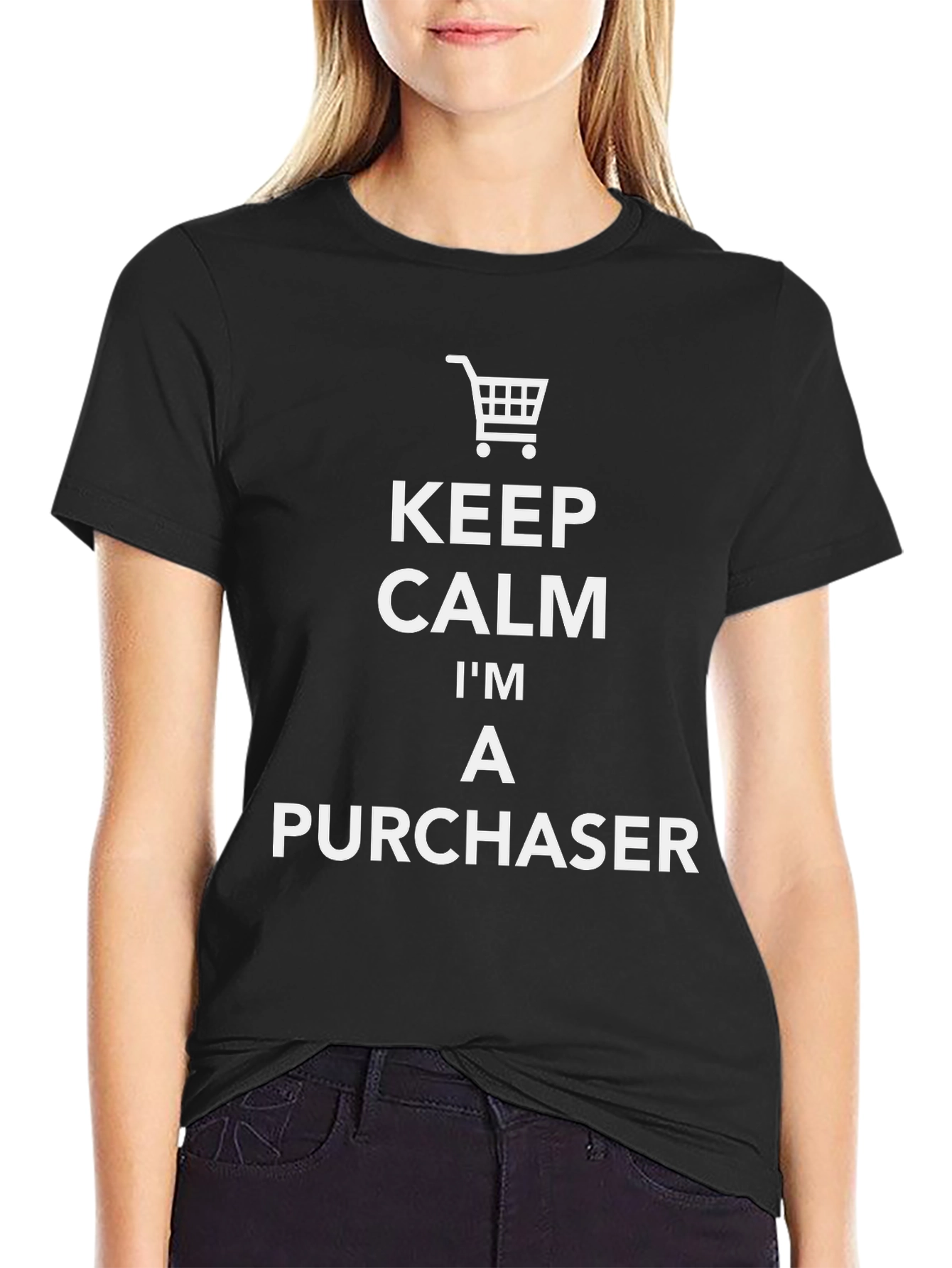 Keep Calm Im A Purchaser Funny Black T-Shirt
