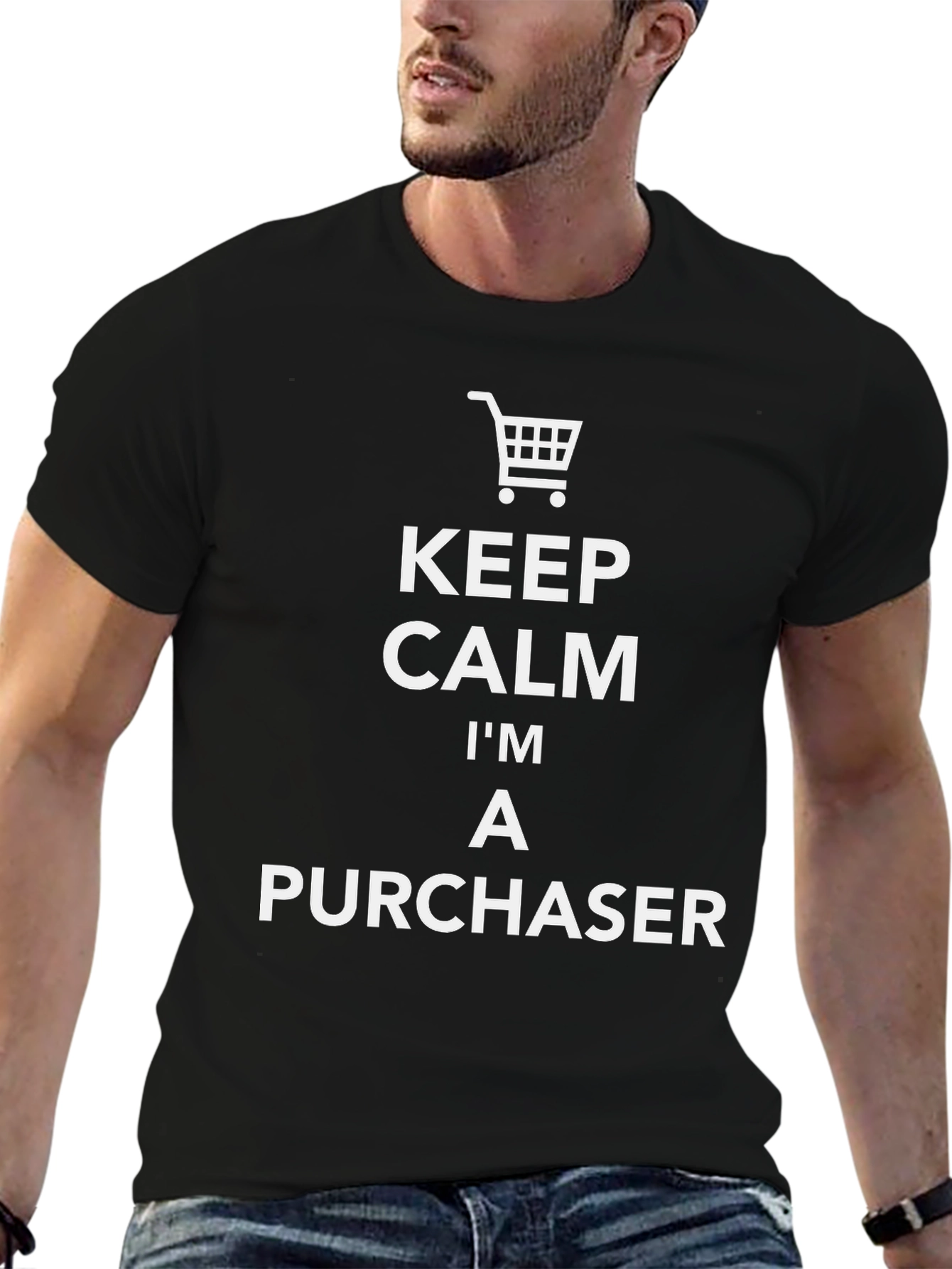 Keep Calm Im A Purchaser Funny Black T-Shirt