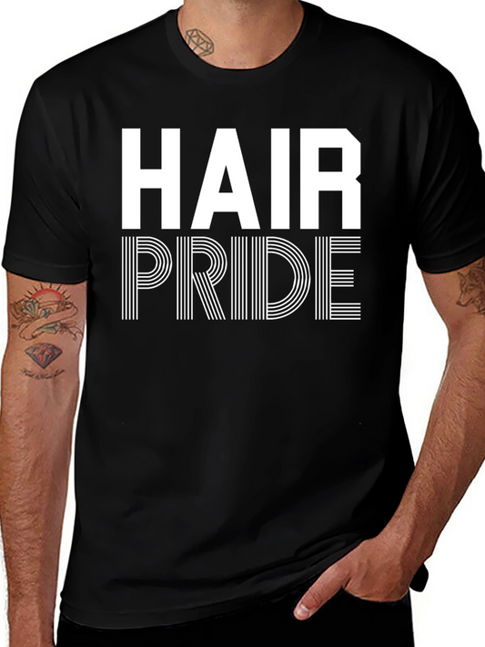Hair Pride Graphic Tee - Black Cotton T-Shirt