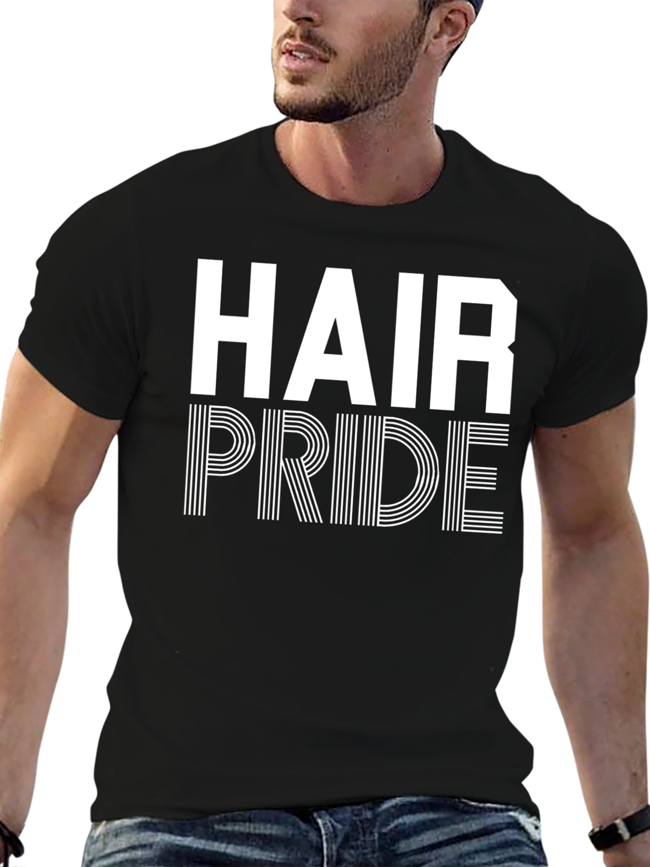 Hair Pride Graphic Tee - Black Cotton T-Shirt