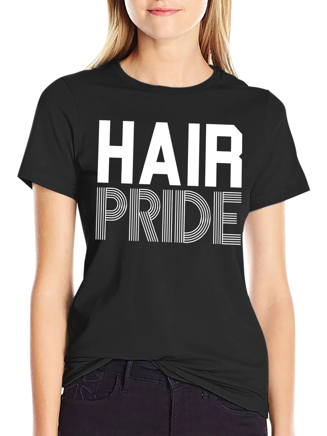 Hair Pride Graphic Tee - Black Cotton T-Shirt